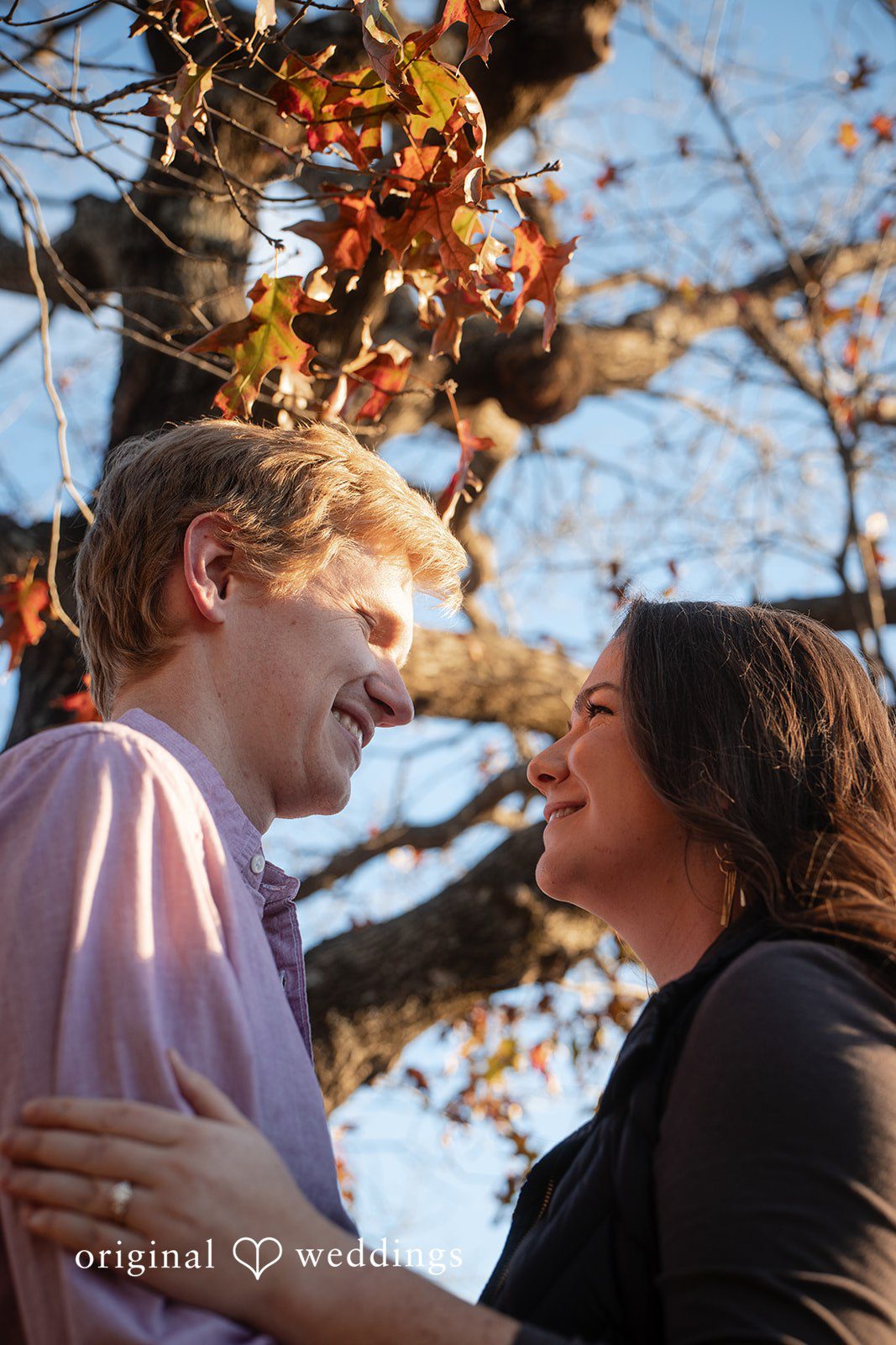 A romantic portrait of the couple