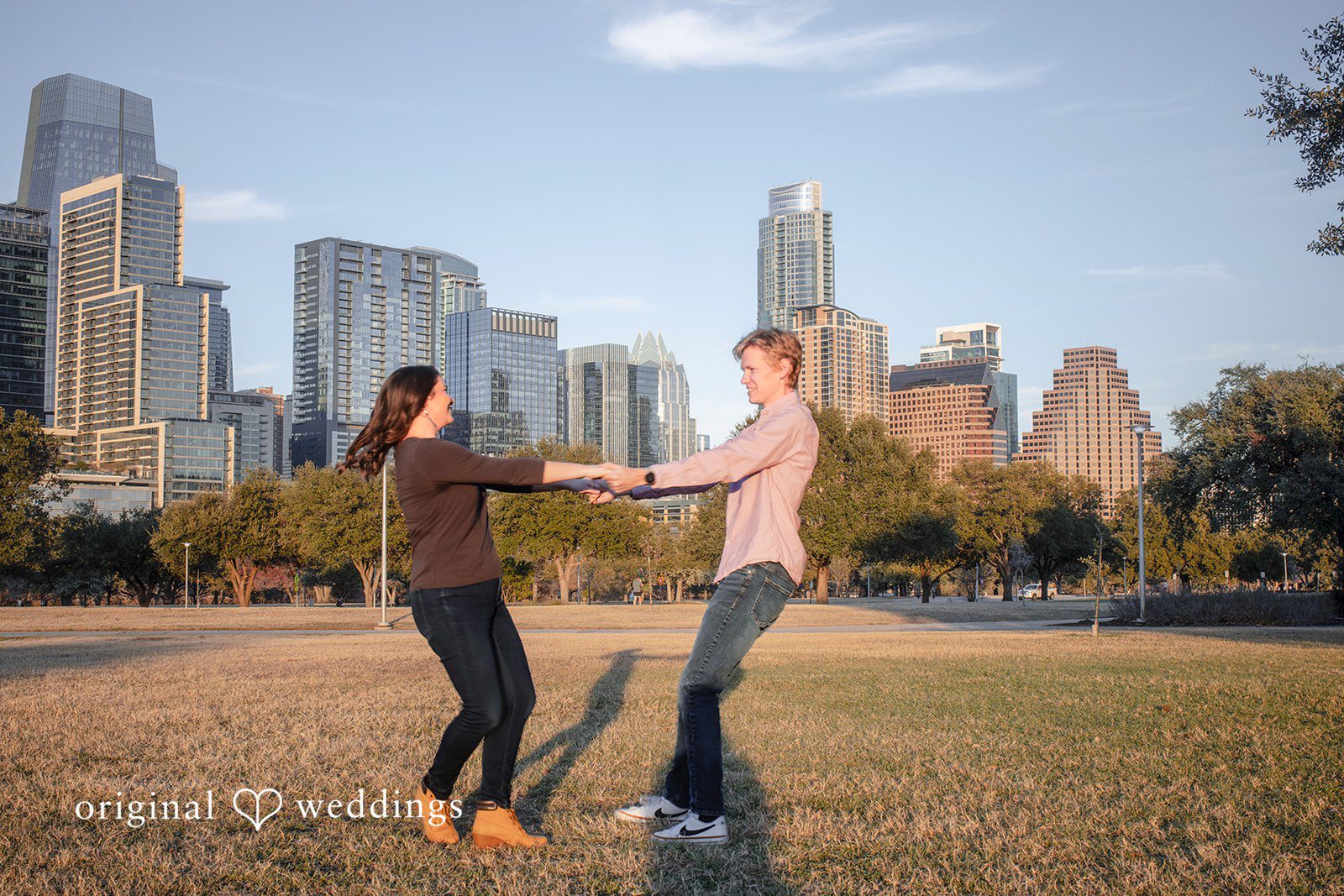 A fun portrait of the couple