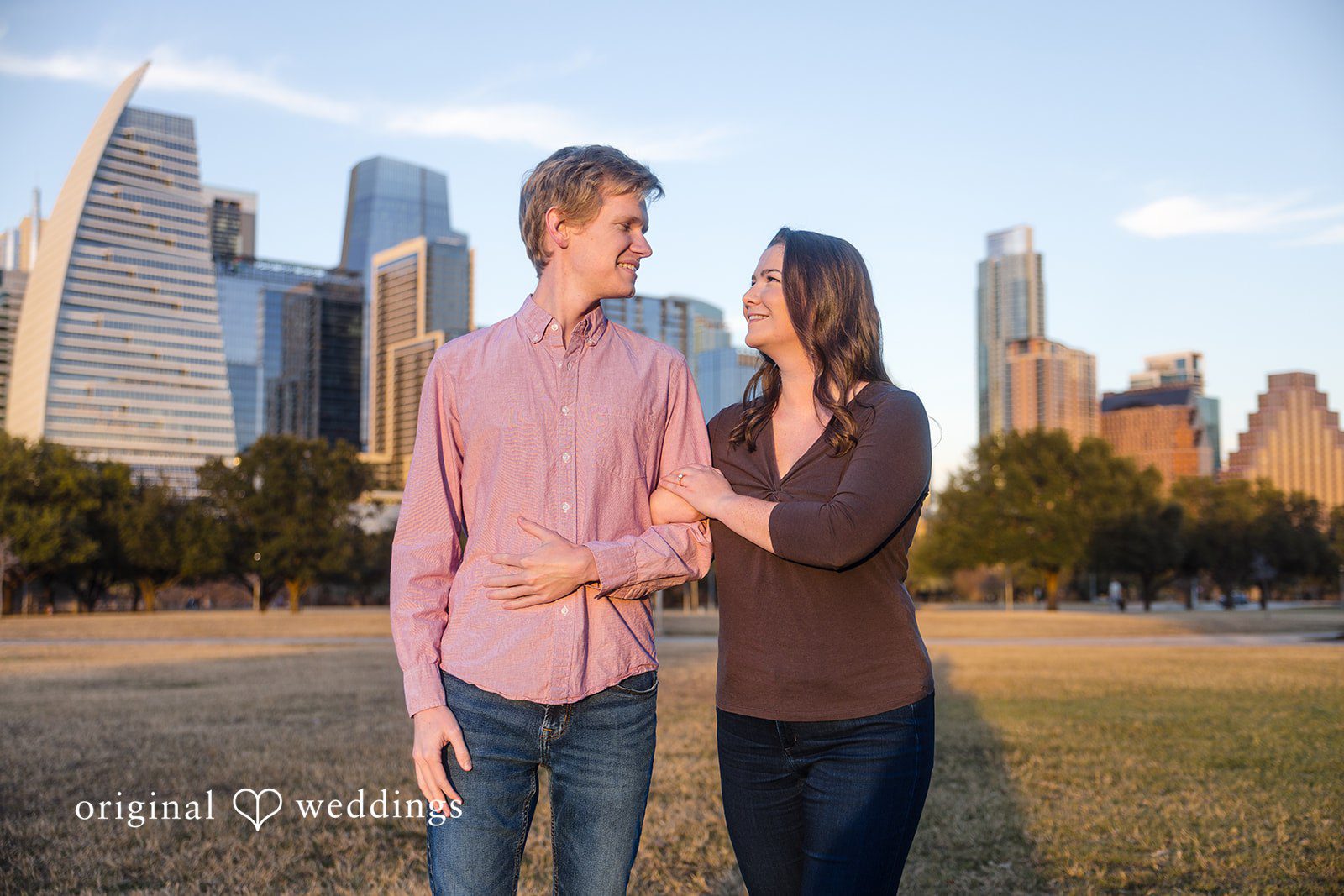 A romantic portrait of the couple
