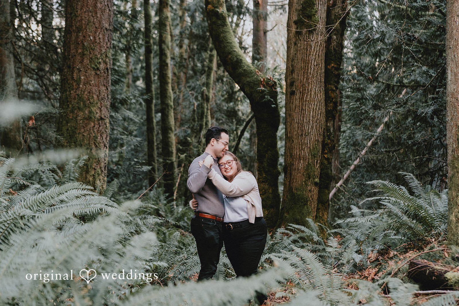 Couple hugging closely, expressing love and warmth at Coal Creek Natural Area