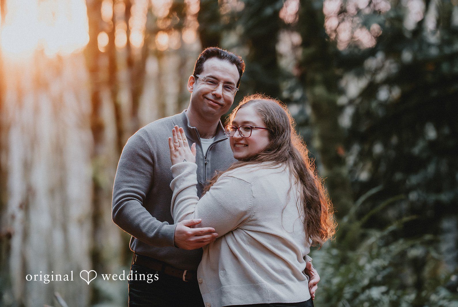 Engagement photography services at Coal Creek Natural Area by Original Weddings.