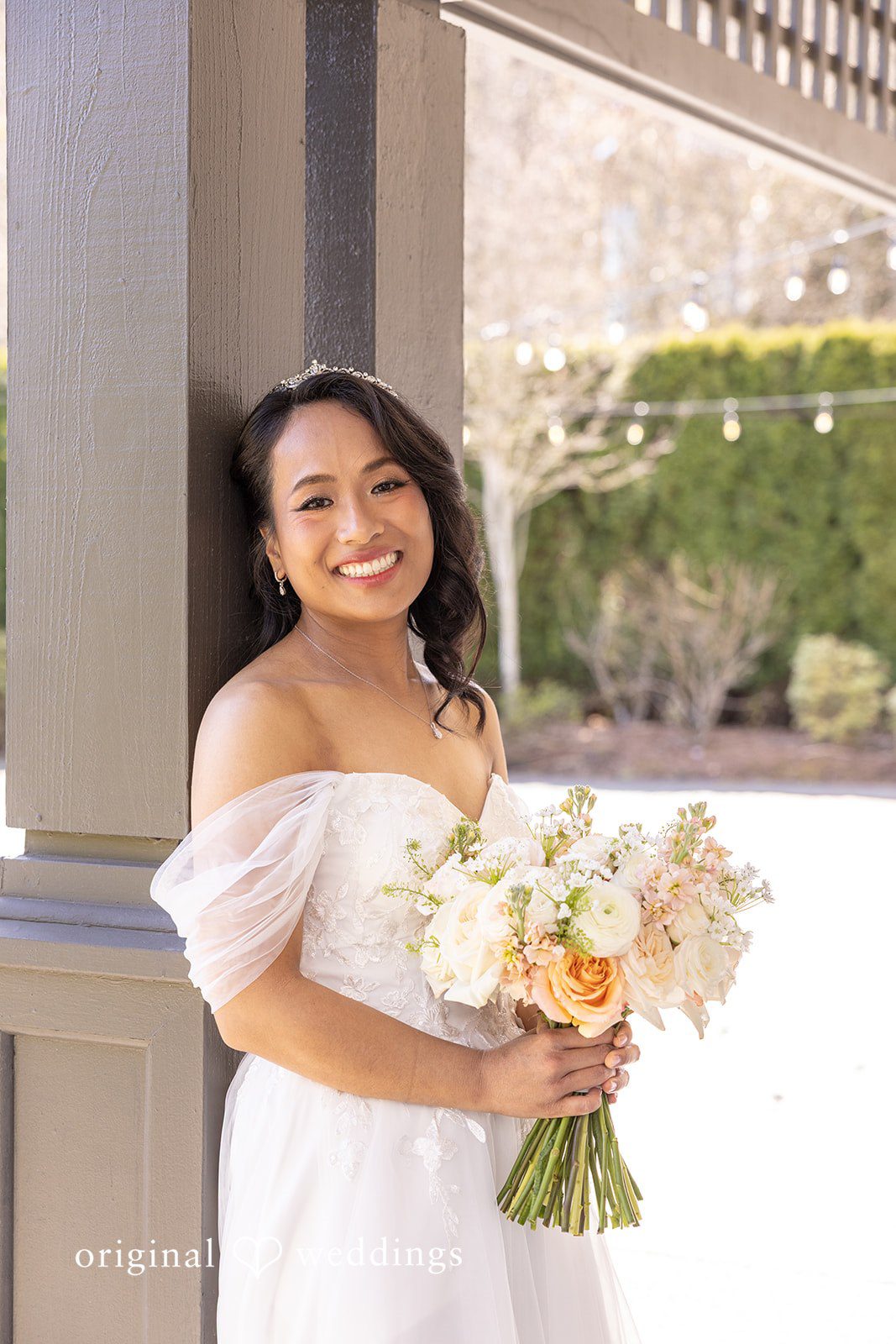 A stunning portrait of the bride at Columbia Collective