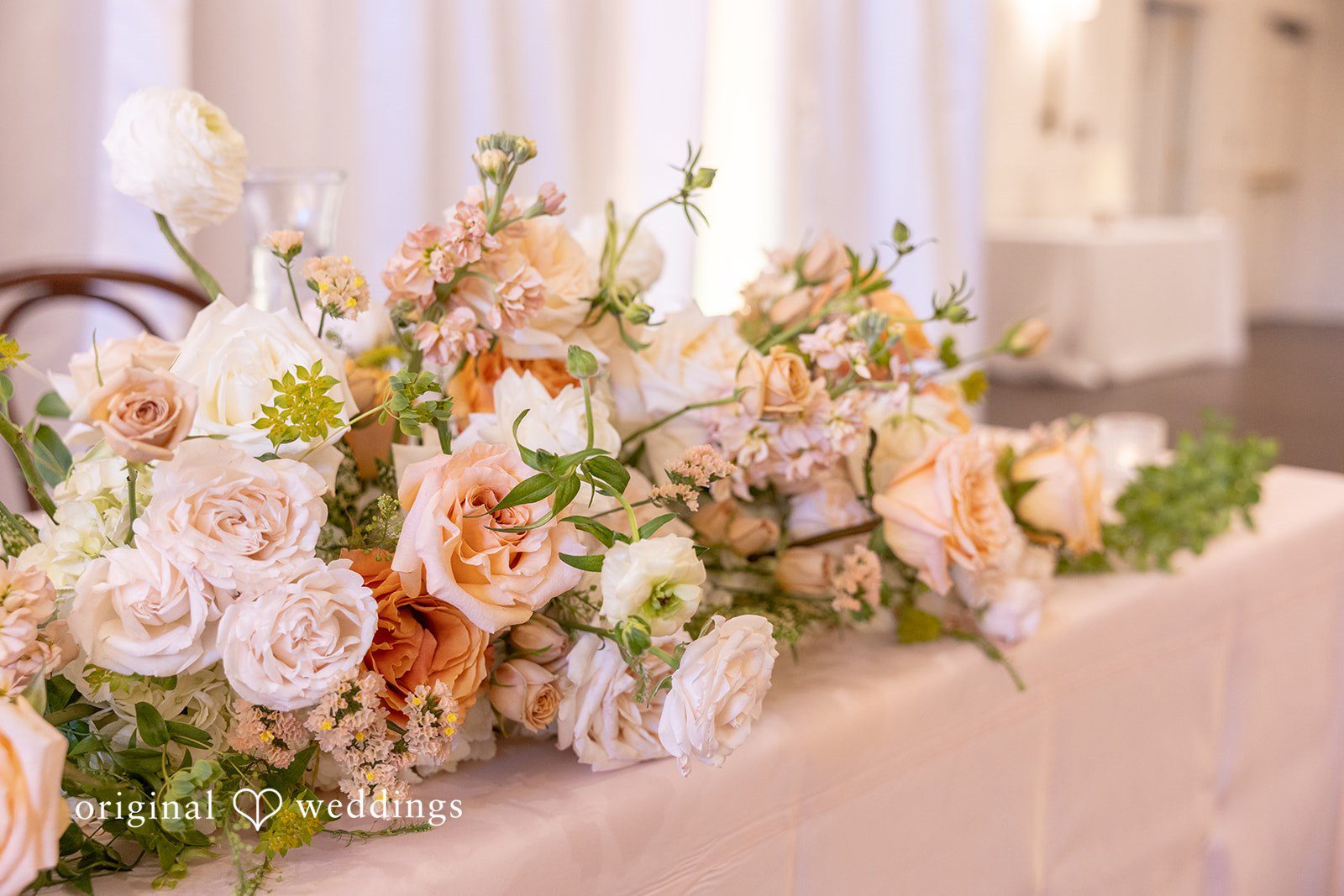 Huge florals at the Columbia Collective wedding reception