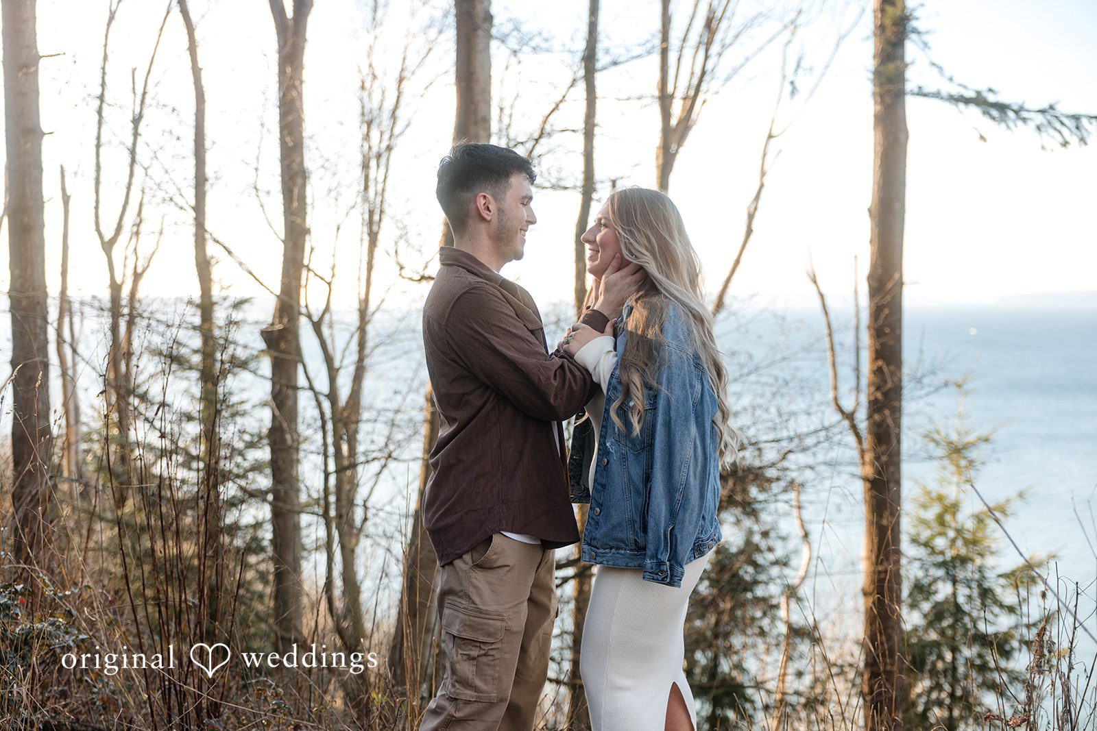 Couple sharing a quiet moment during engagement photography session