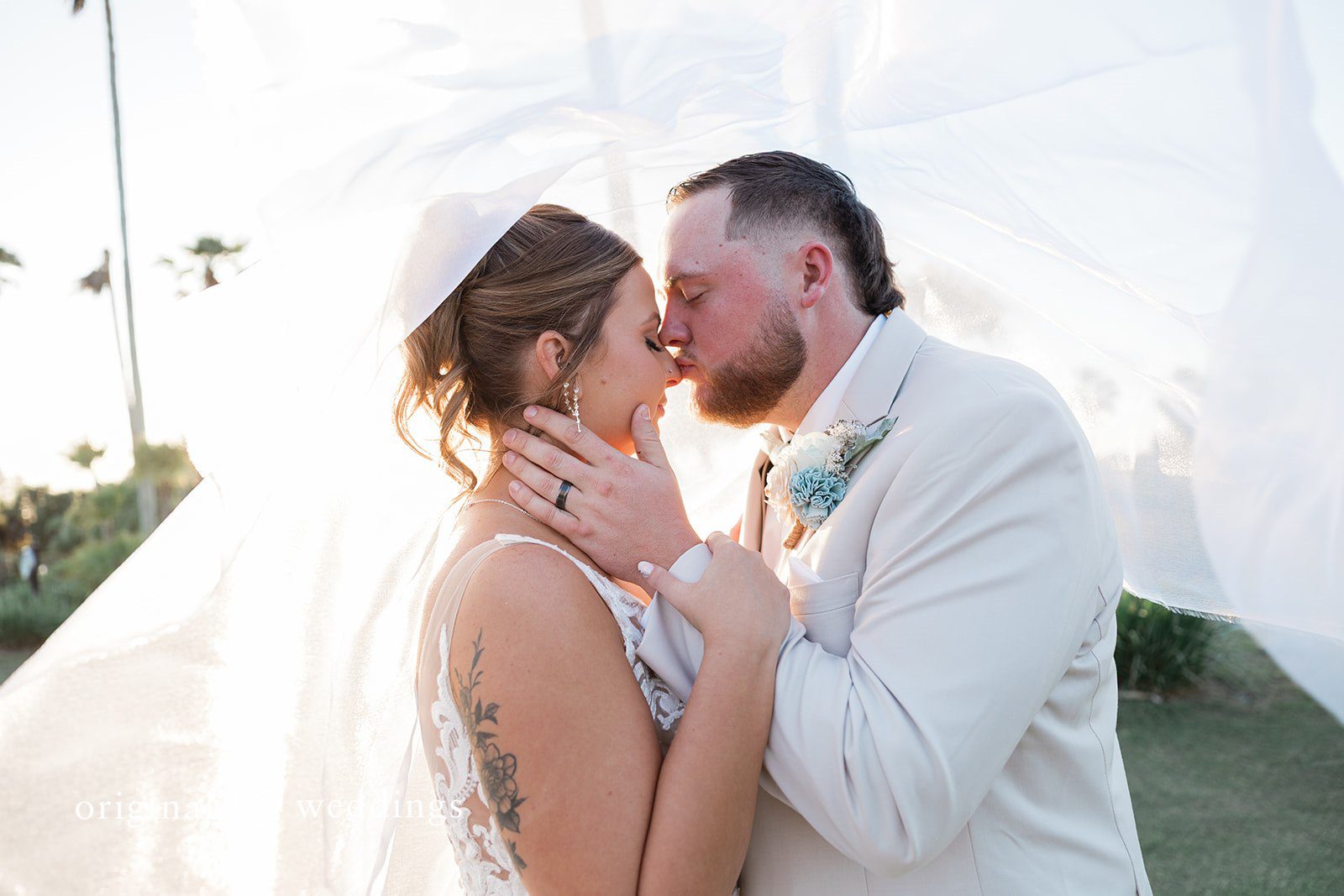 Romantic portrait of couple at Heron Creek Golf & Country Club captured by Tampa wedding photographers from original weddings