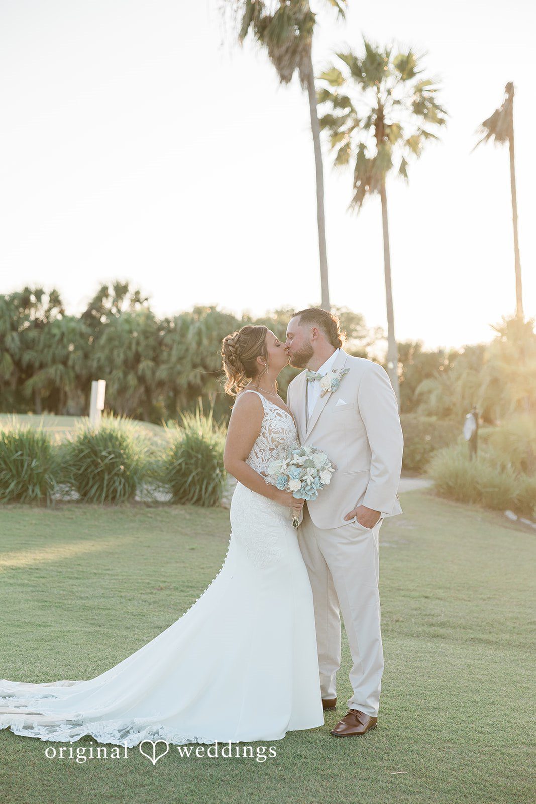 Romantic portrait of newly wed