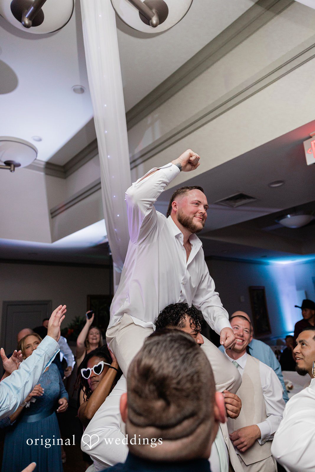 Groom enjoying the celebration with full of his heart