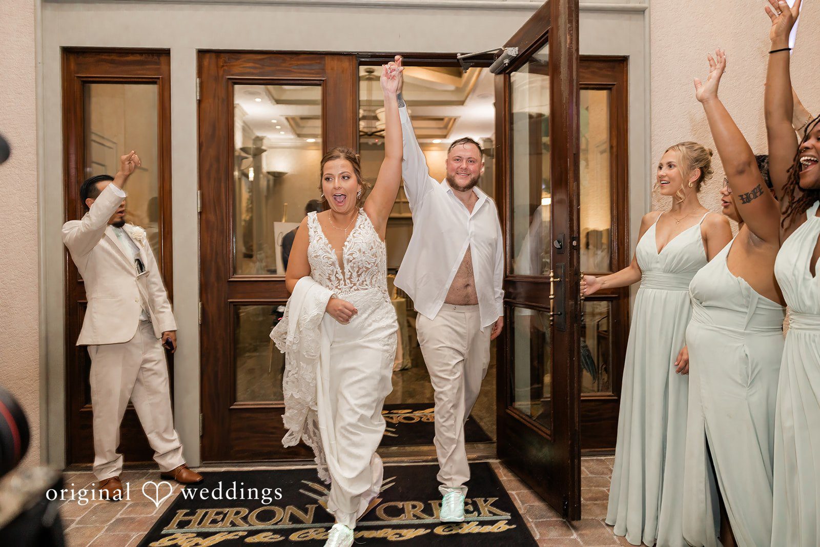 Joyful moments of newly wed couple