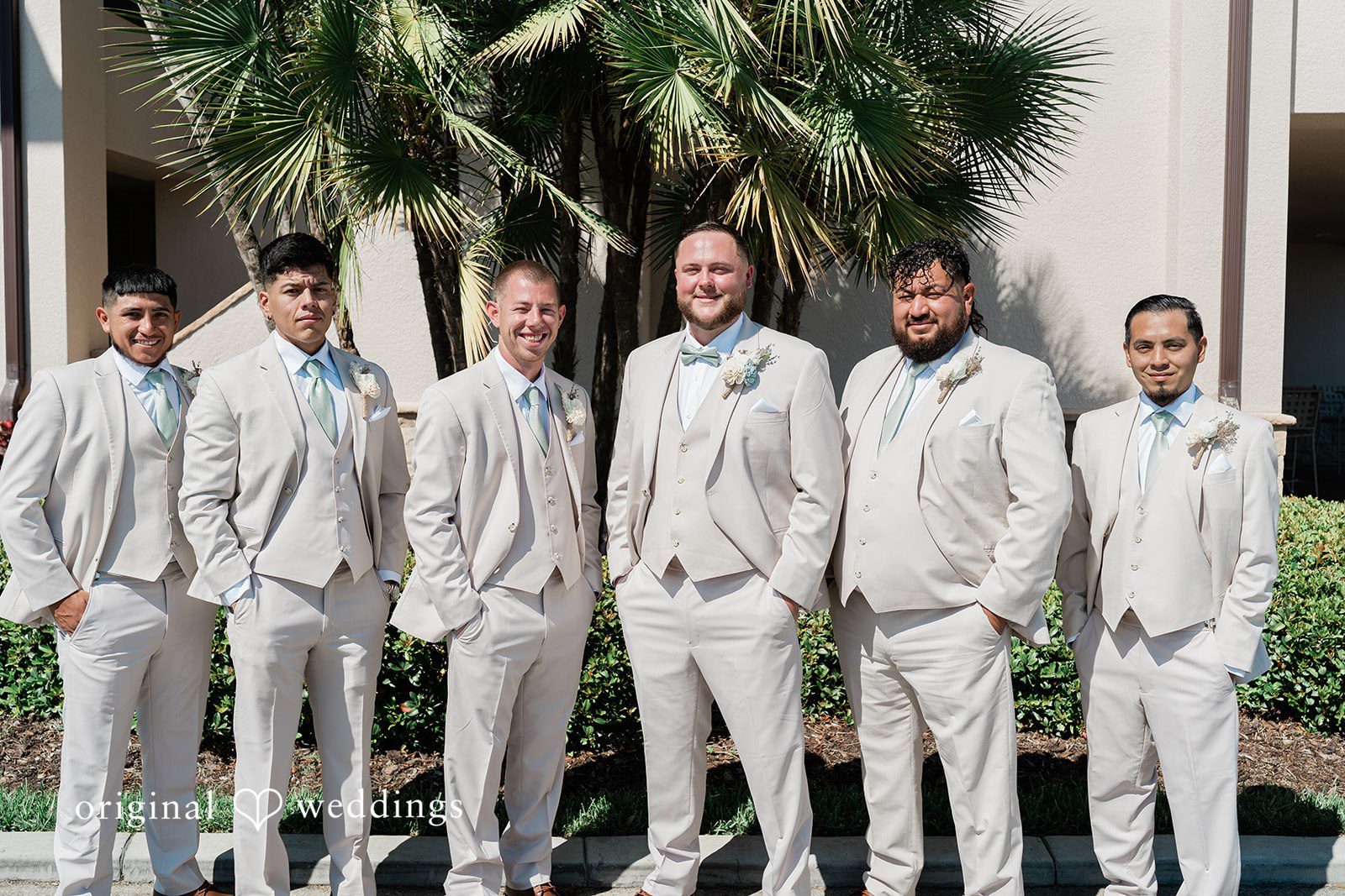 Elegant picture of groom with groomsmen