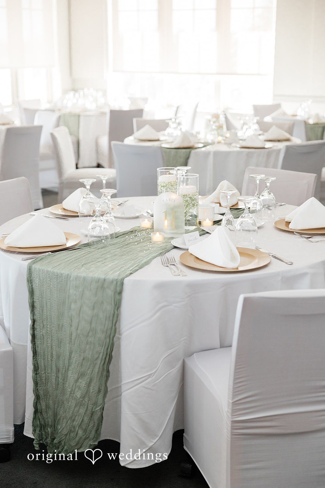 Decorated tables at Heron Creek Golf & Country Club