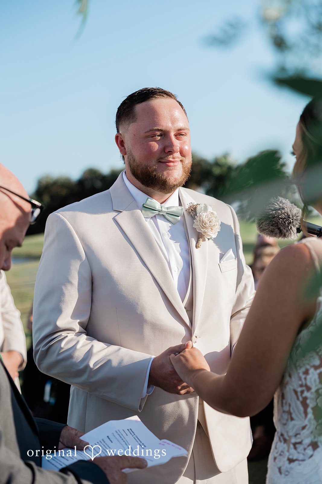 Romantic picture of couple exchanging vows