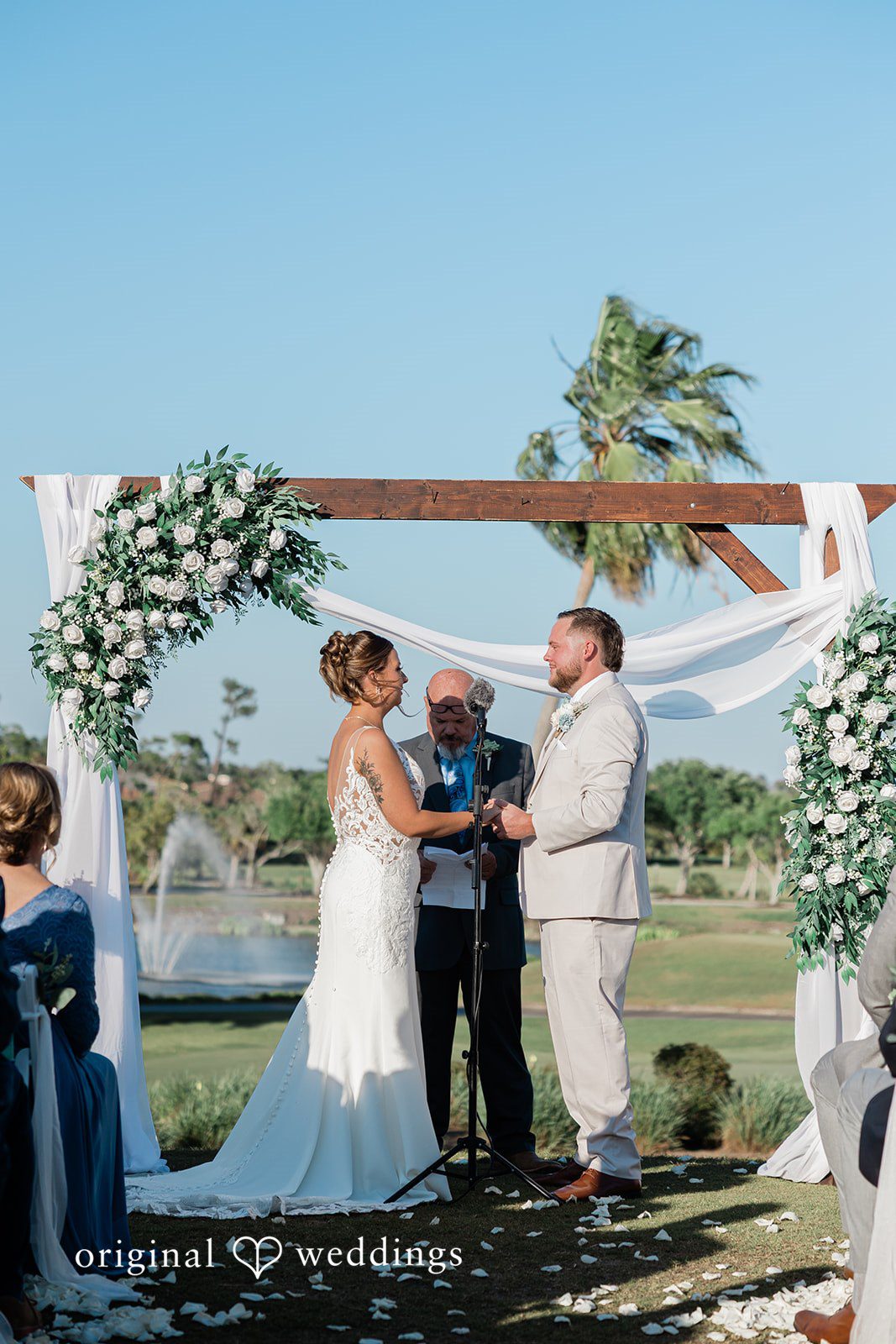 Lovely picture of couple exchanging vows