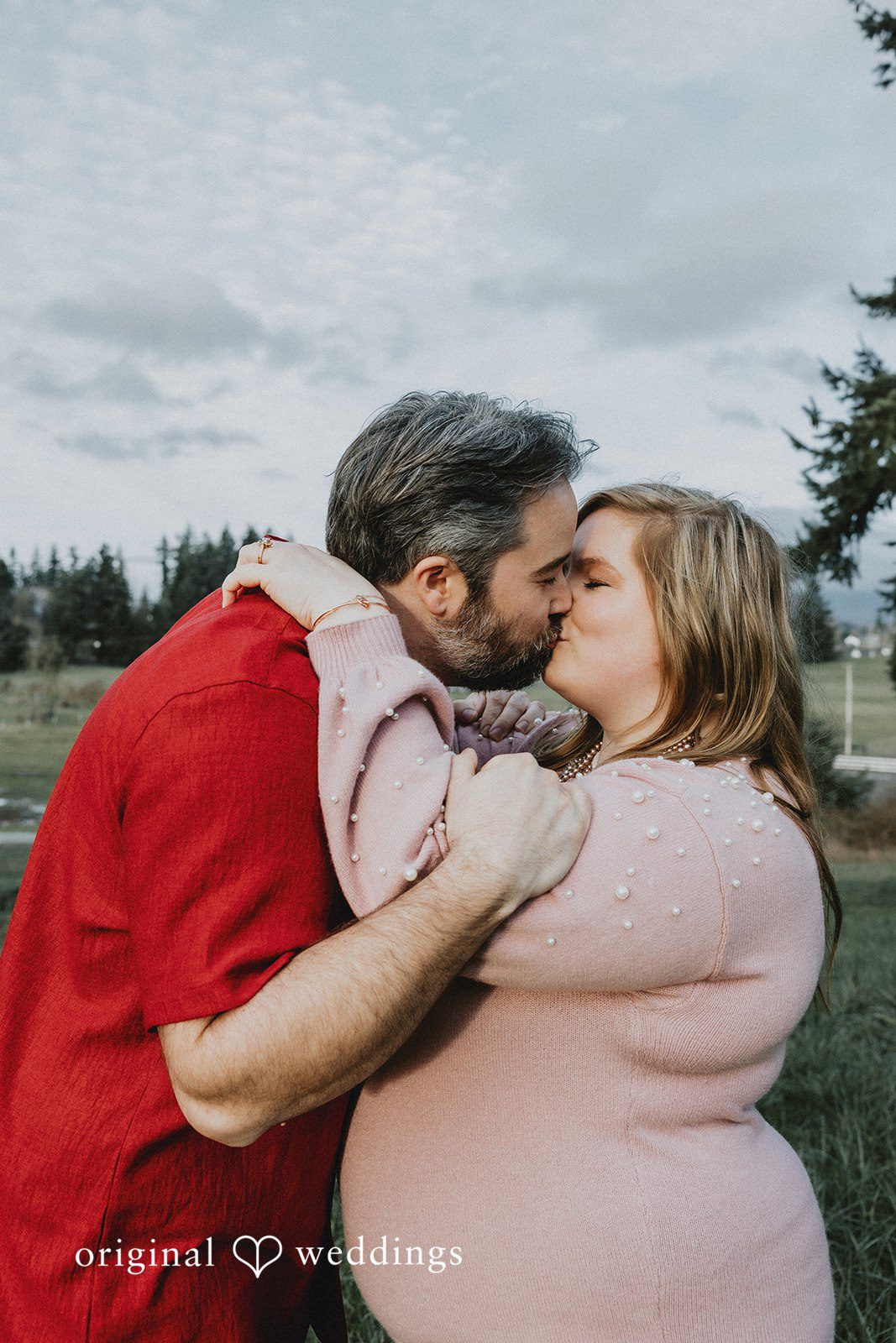 Romantic kiss moment of the couple