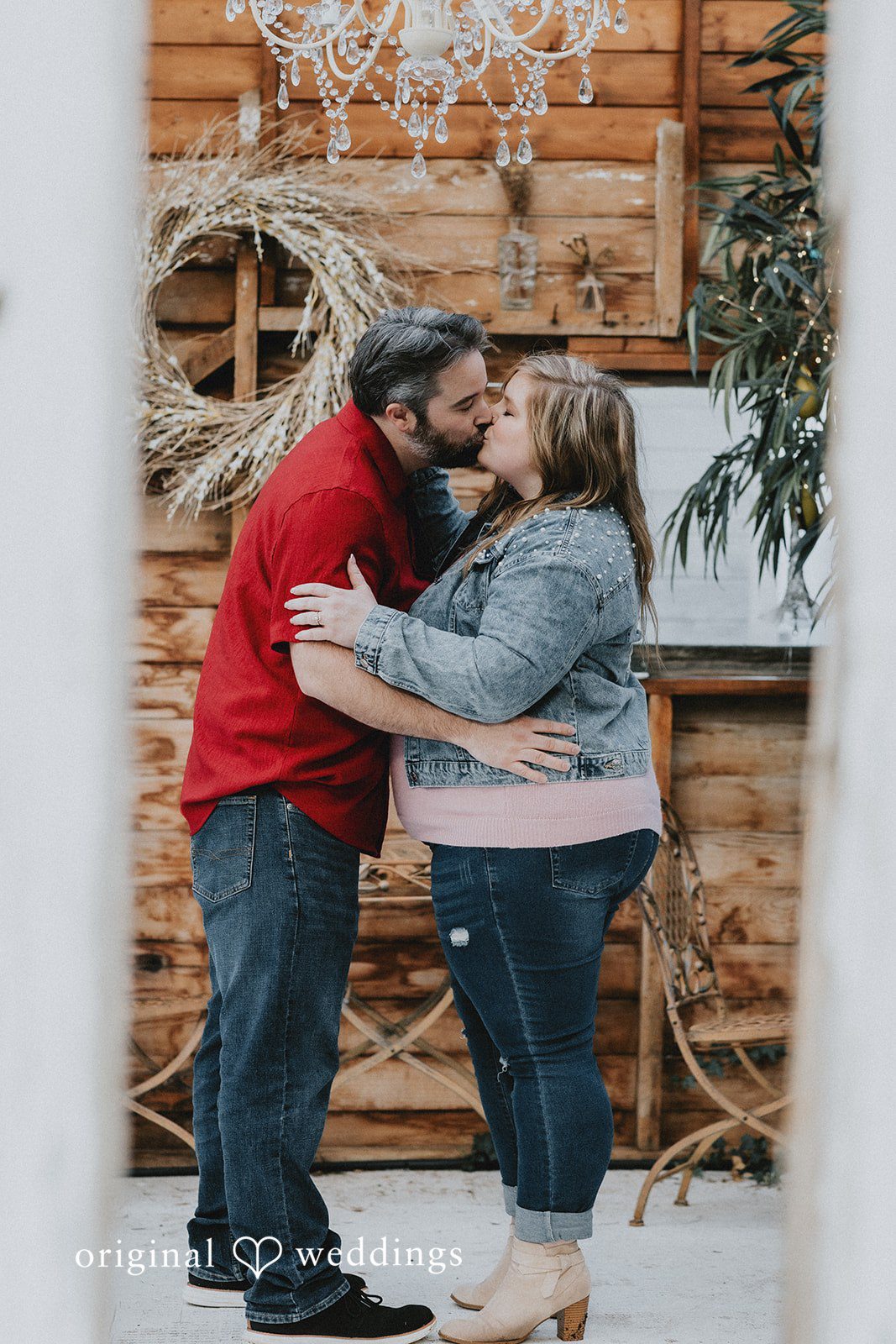 Romantic kiss moment of the couple