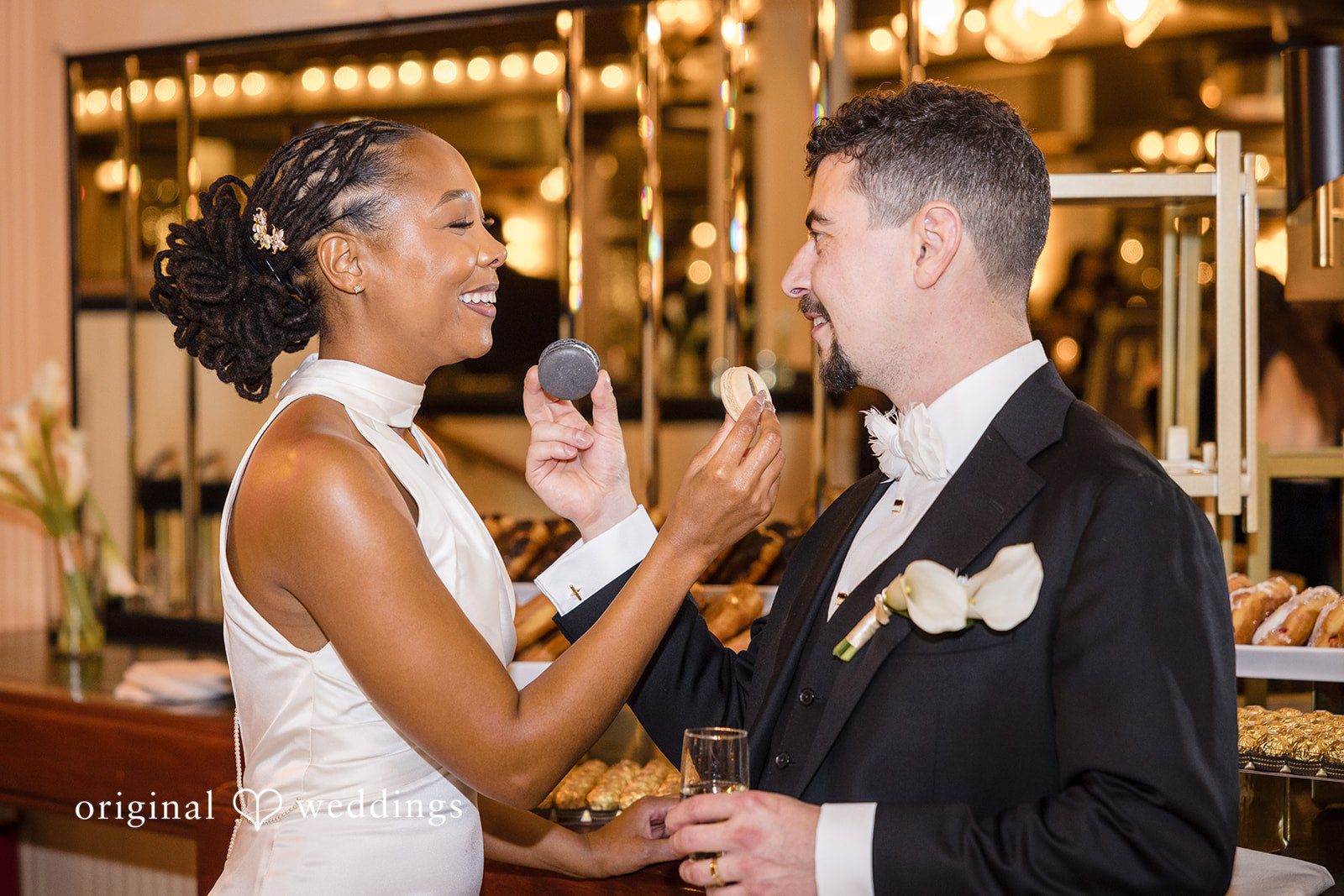 Patrick + Barbara Jean Bride and groom sharing an intimate moment during their first dance on the dance floor.