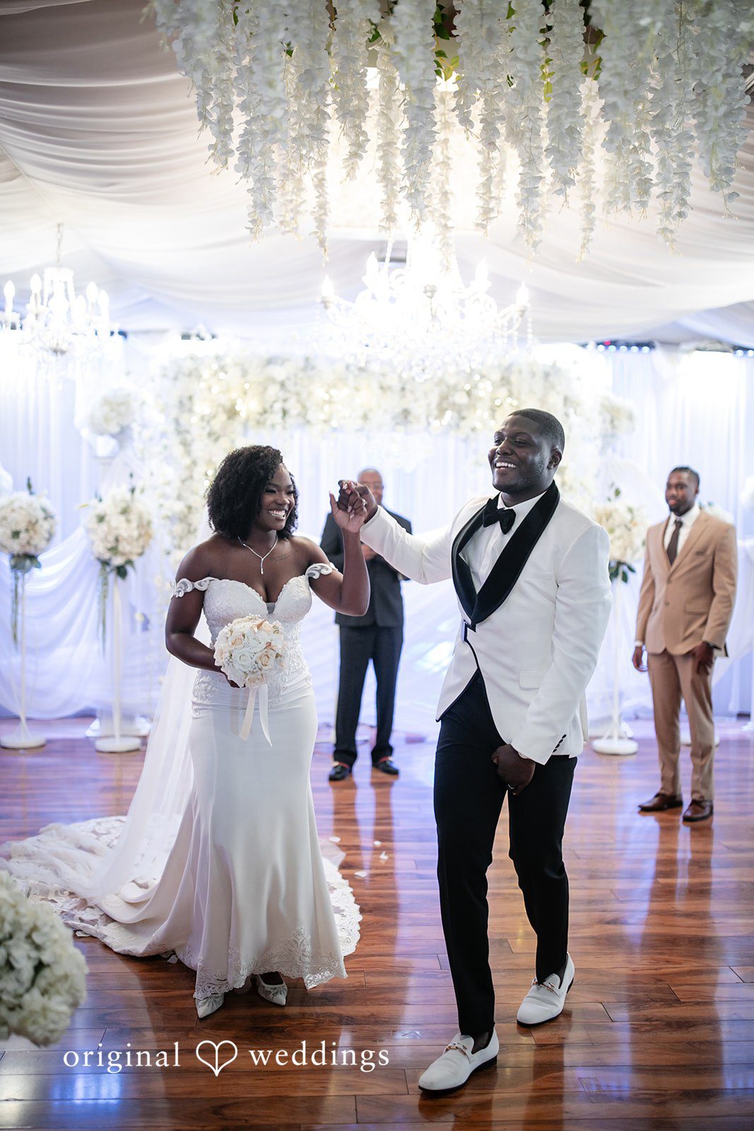 Whitchyna + Kevin Bride and groom walking together at Imperial Design