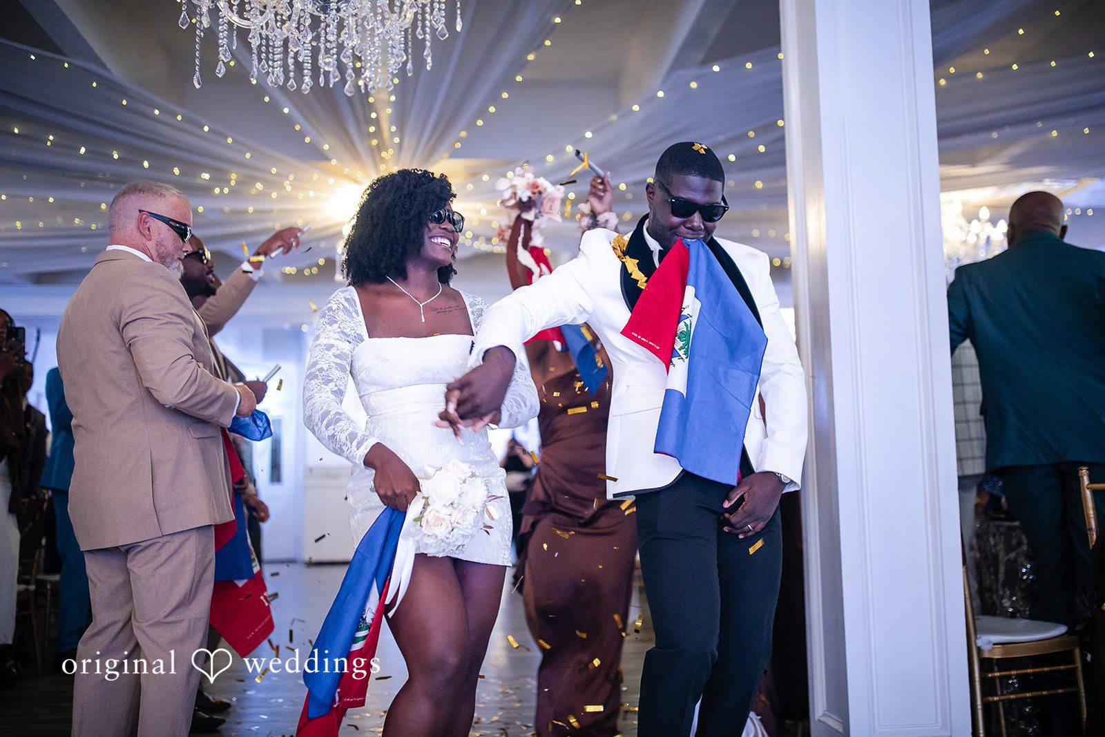 Whitchyna + Kevin Bride and groom dancing with wedding guests