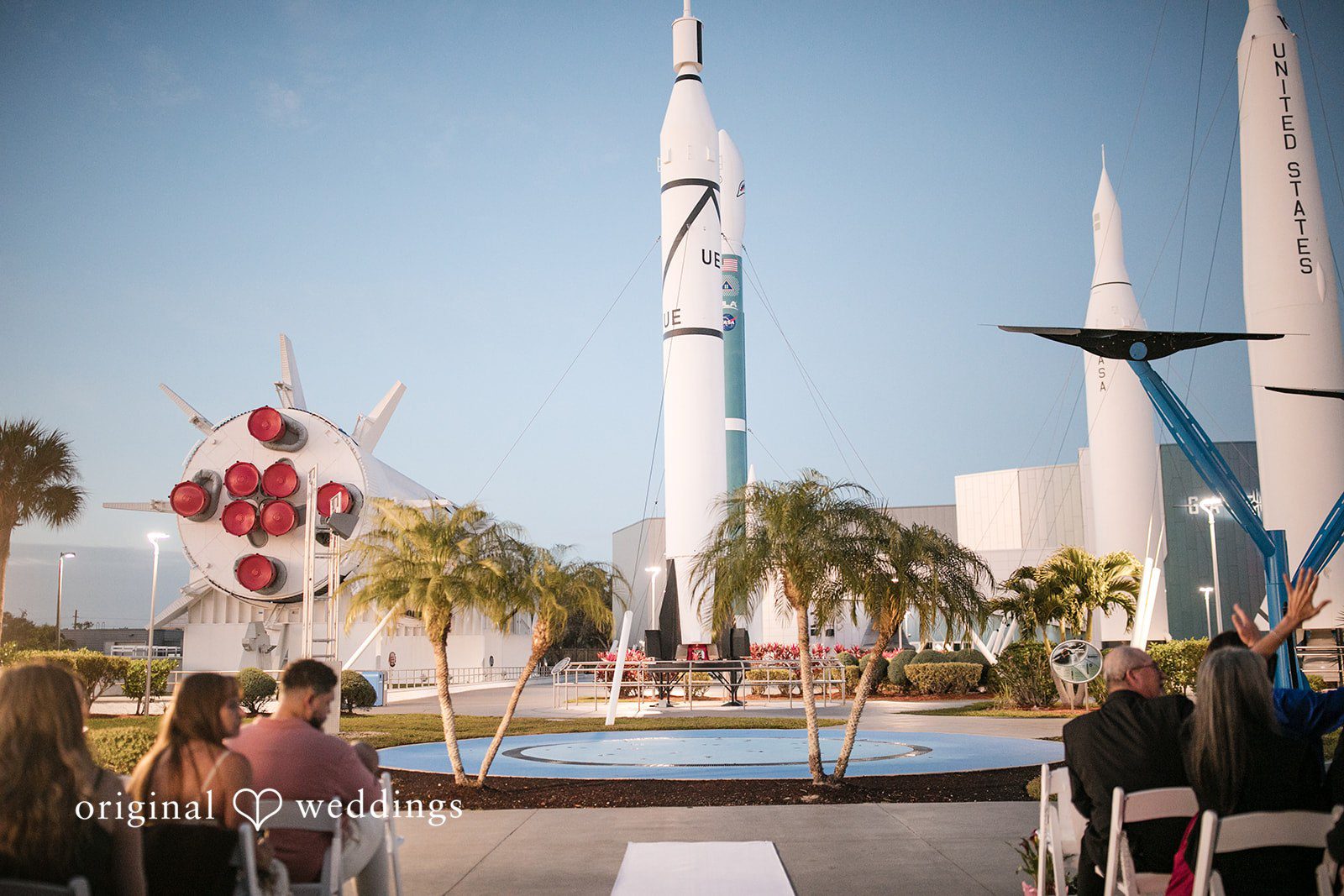 Elegant wedding celebration at Kennedy Space Center photographed by Orlando wedding photographer from Original Weddings