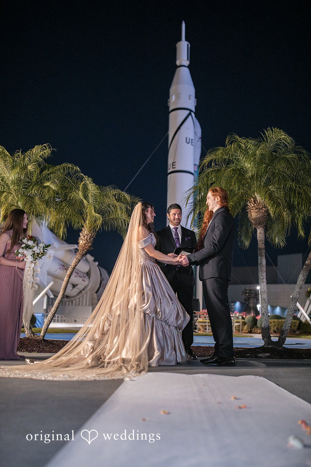 Couple exchanging vows during ceremony