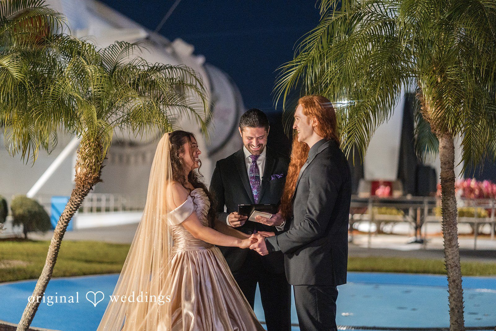 Elegant couple picture holding hands