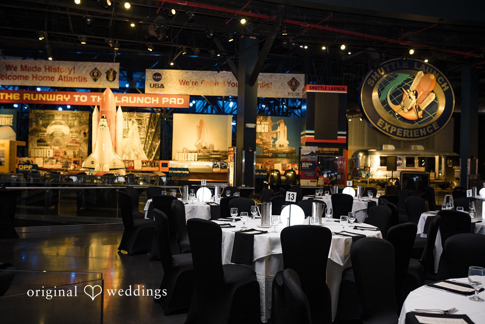 Beautiful wedding table and catering display at Kennedy Space Center