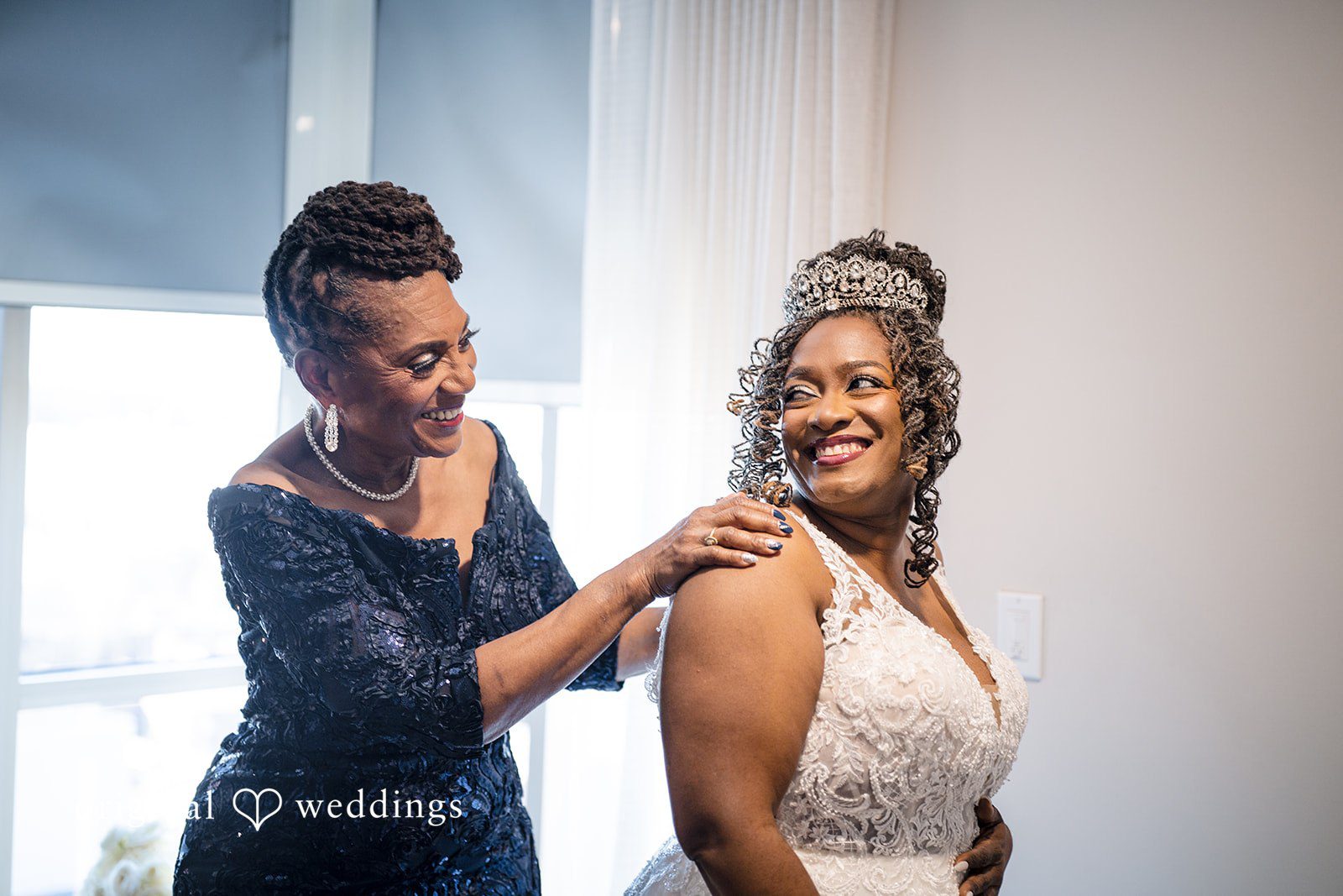 Kimberly + Phillip The bride's joyful getting-ready moment captured by our Washington DC wedding photographer