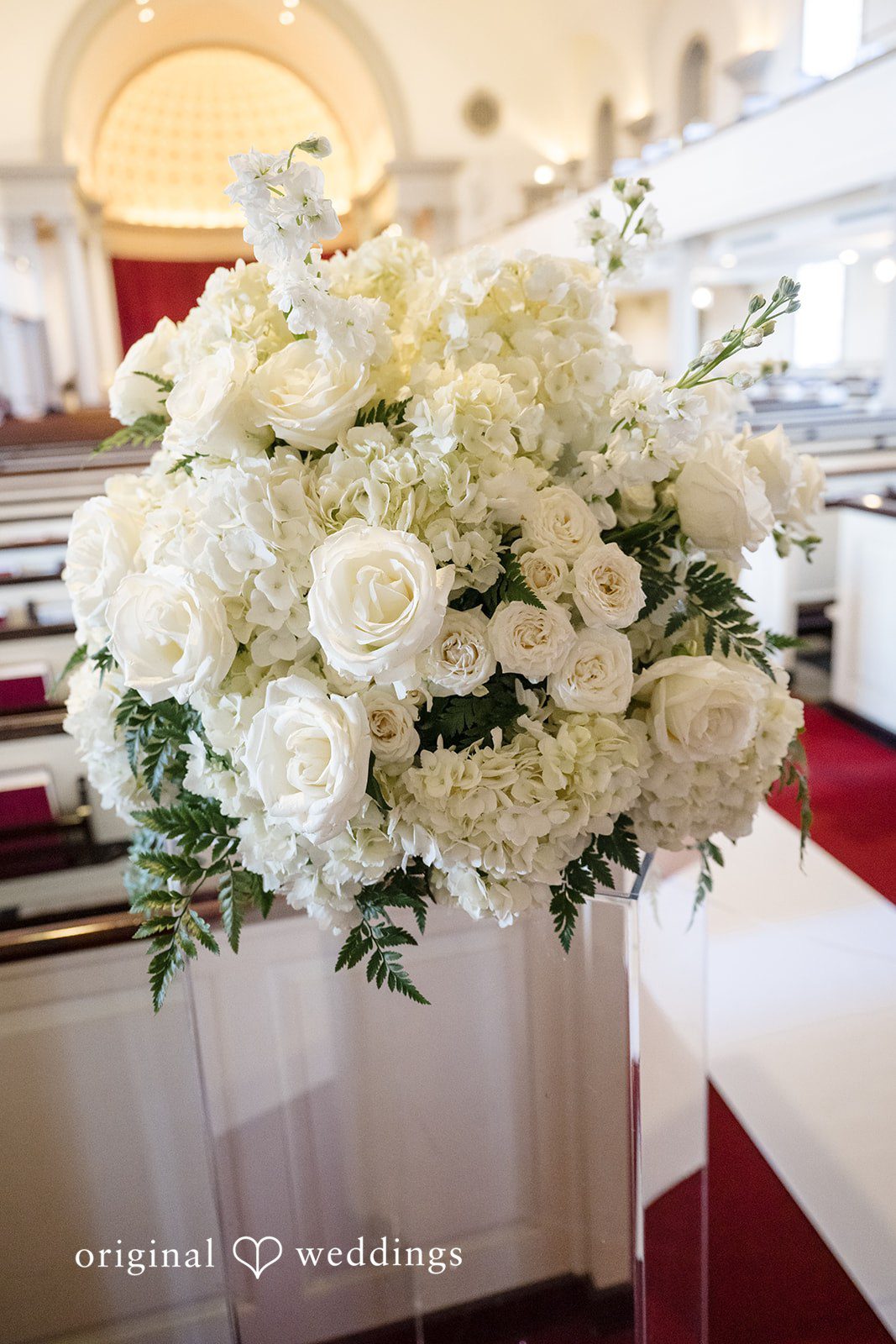 Kimberly + Phillip A huge flower at the Memorial Chapel wedding ceremony