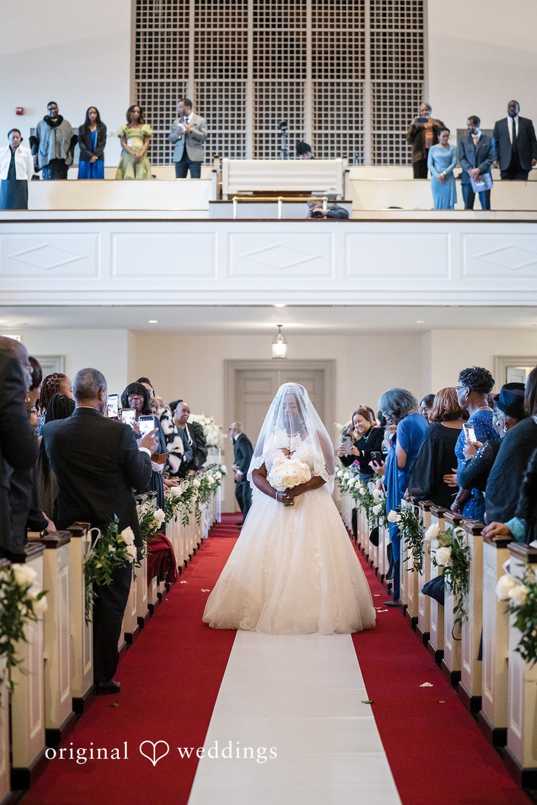 Kimberly + Phillip The bride walks down the aisle at Memorial Chapel