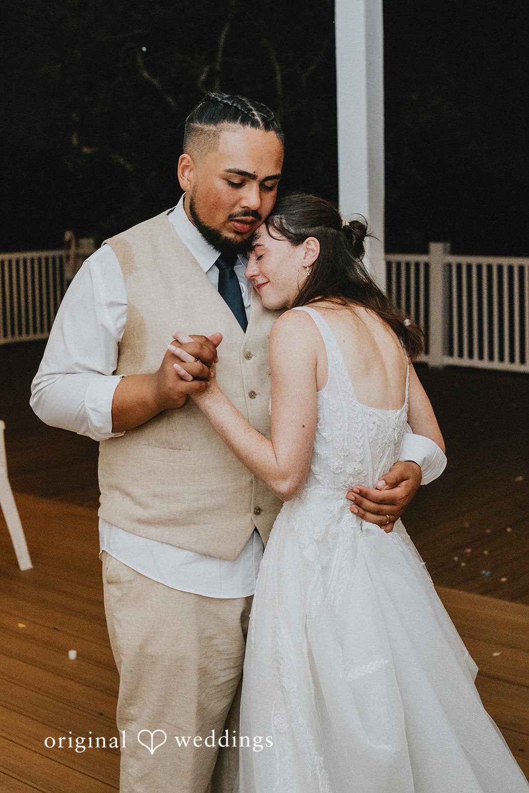 A romantic moment of the couple