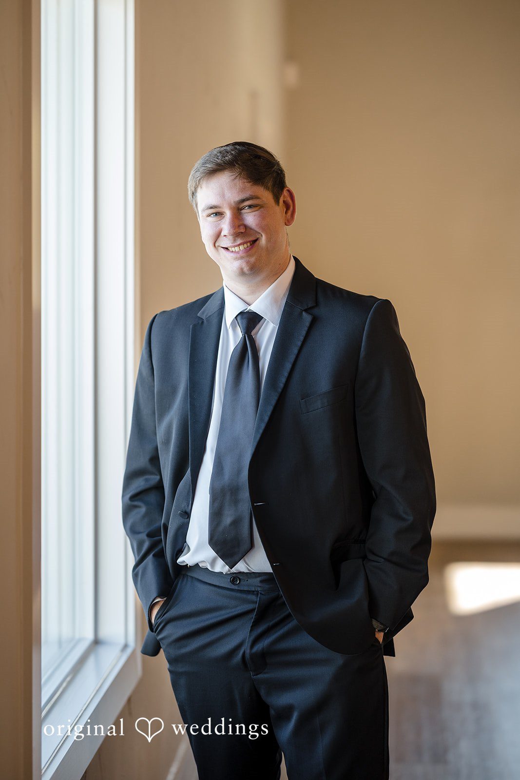 Our Dallas wedding photographer captured a stunning portrait of the groom at the lodge