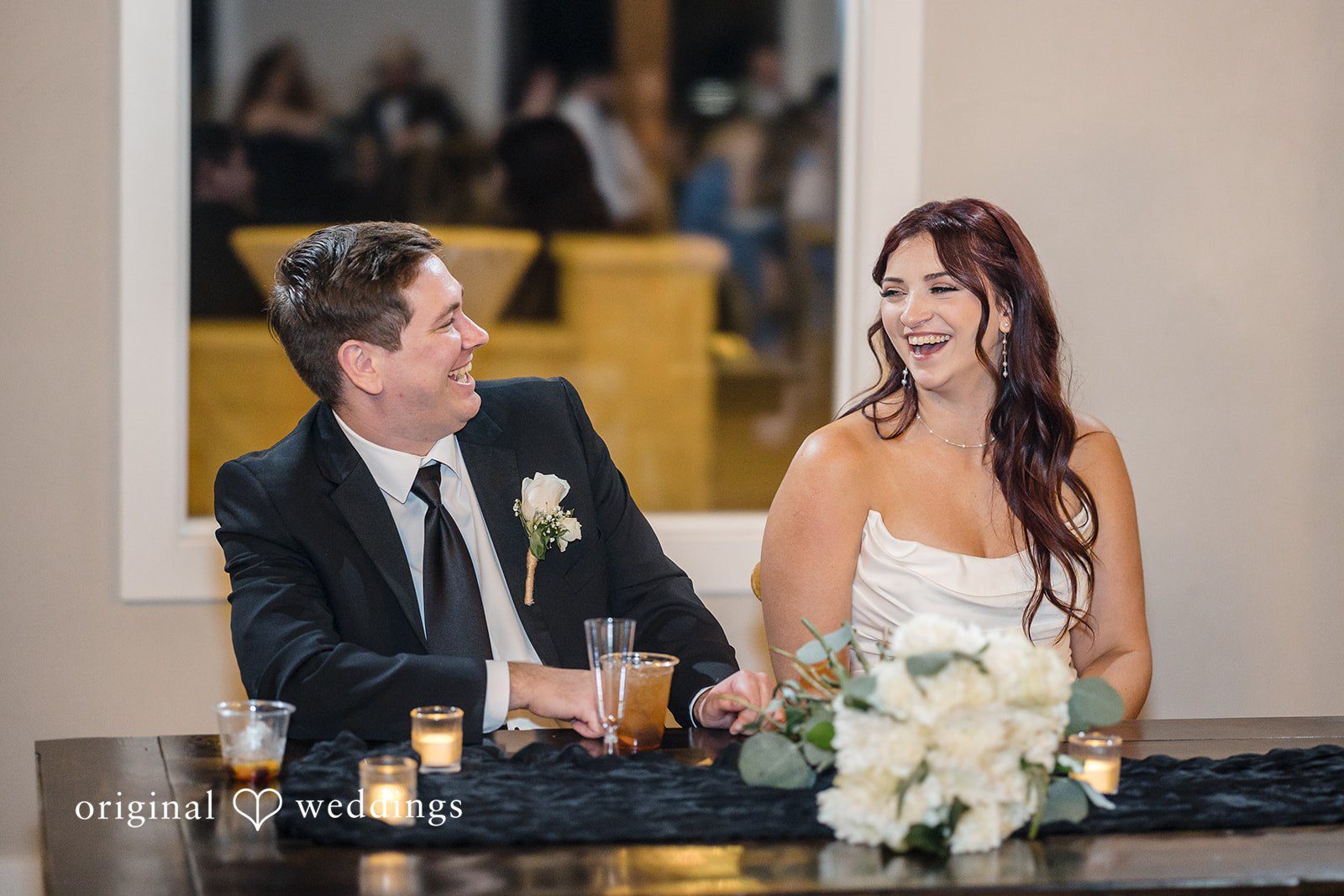 The couple’s joyful moment at their wedding reception