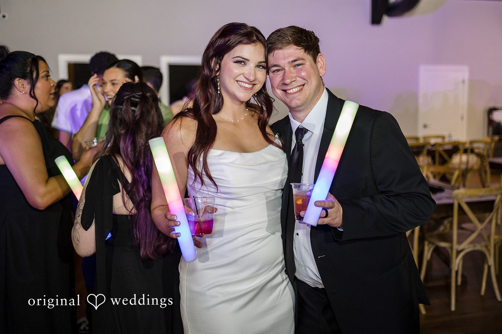 A beautiful portrait of the couple at their River Road wedding reception