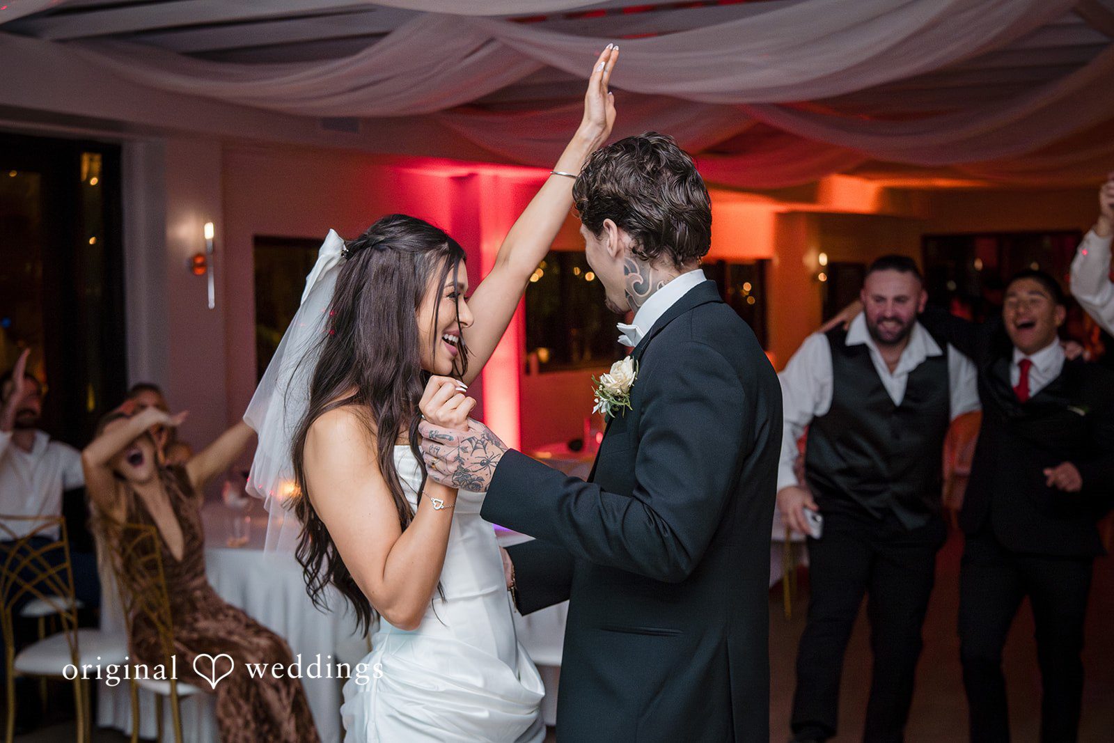 First dance moment with dramatic lighting, Miami Wedding Photography style