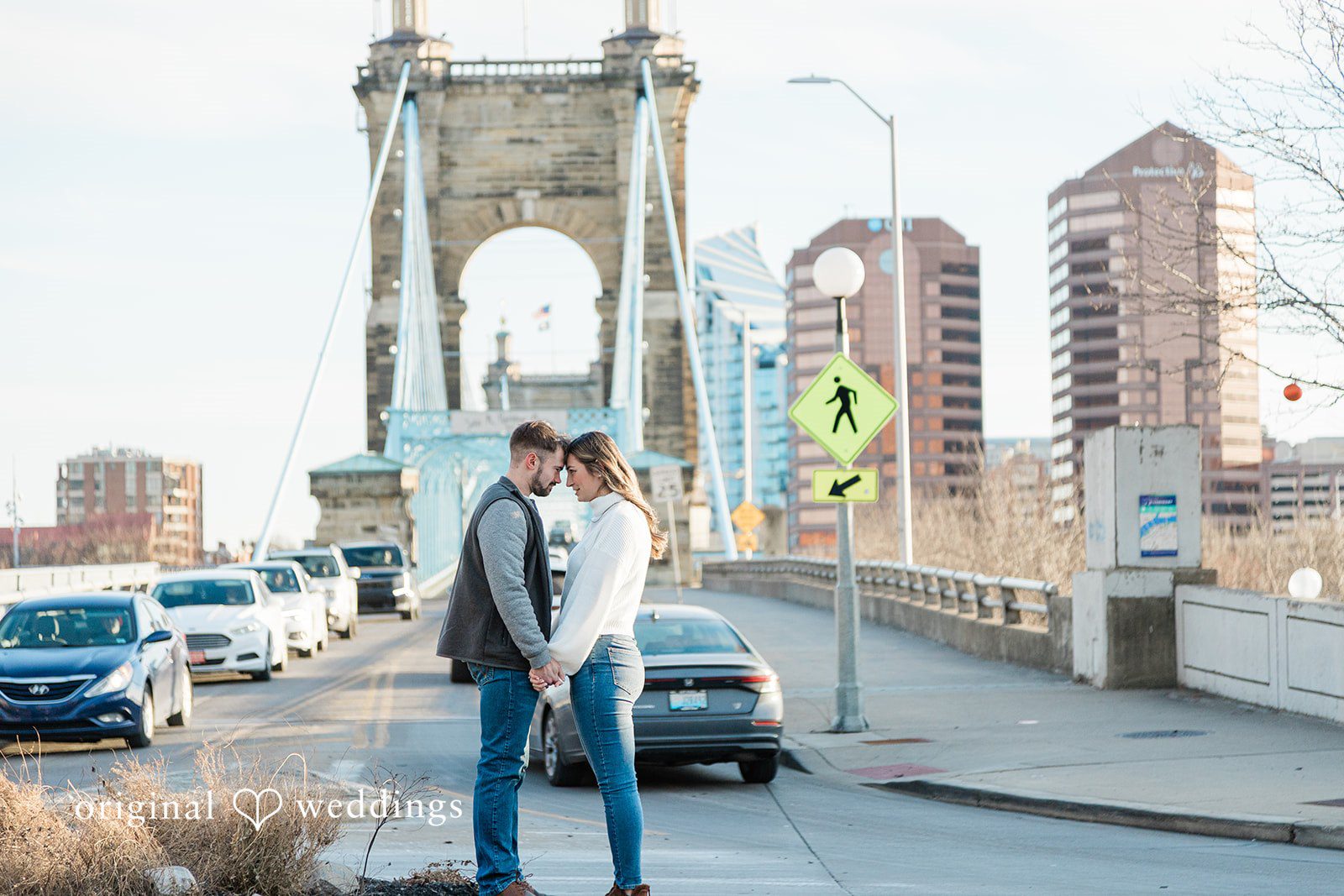 Romantic picture of couple with beautiful background