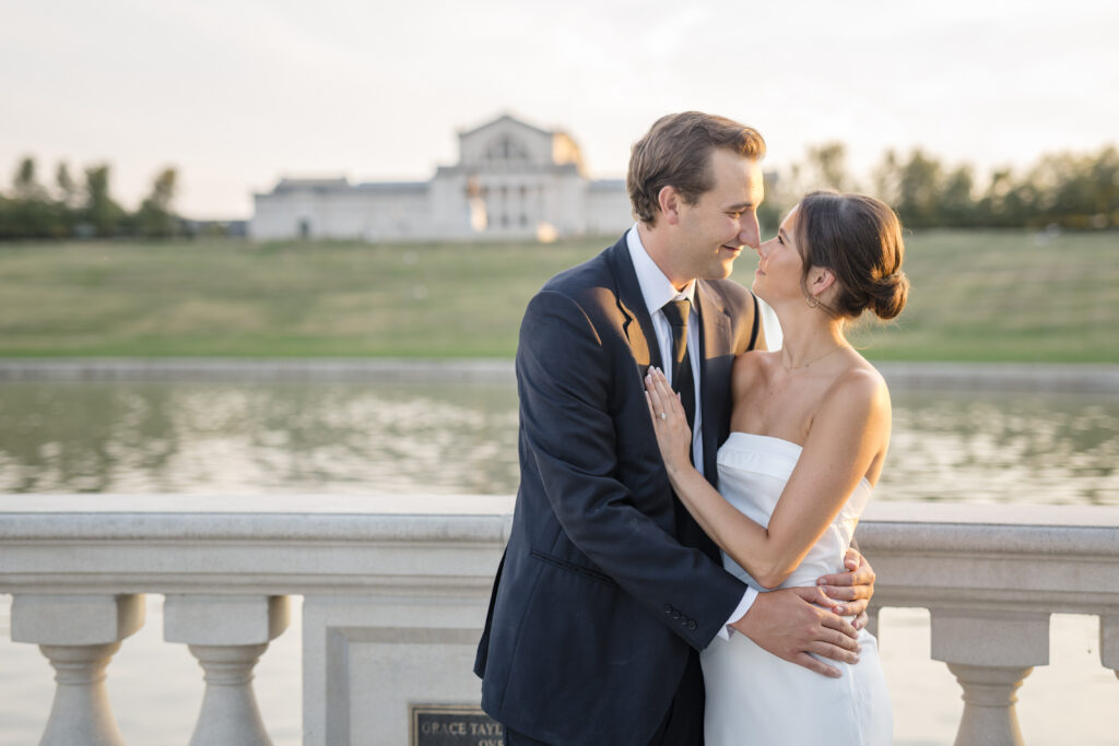 st-louis-wedding-photographer-and-videographer-4 romantic embrace at unique wedding ceremony venues st louis