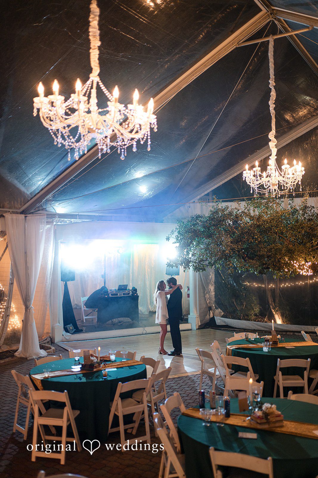 A romantic moment for the couple at their wedding reception