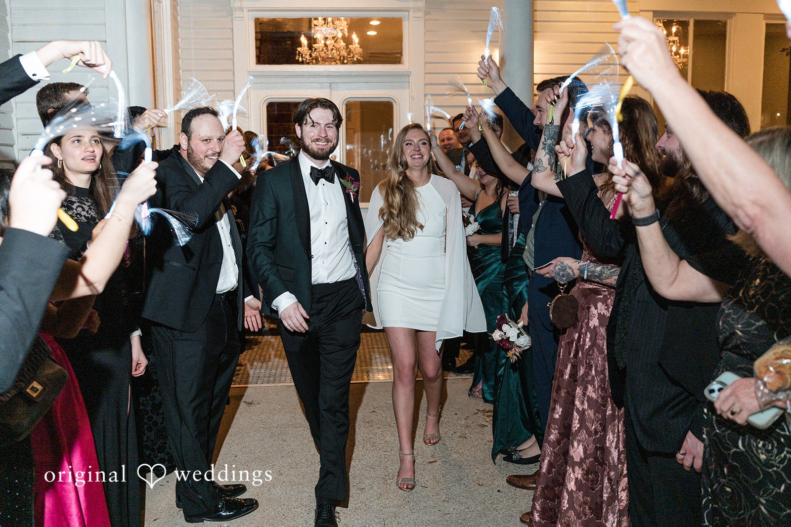 The couple makes a grand exit