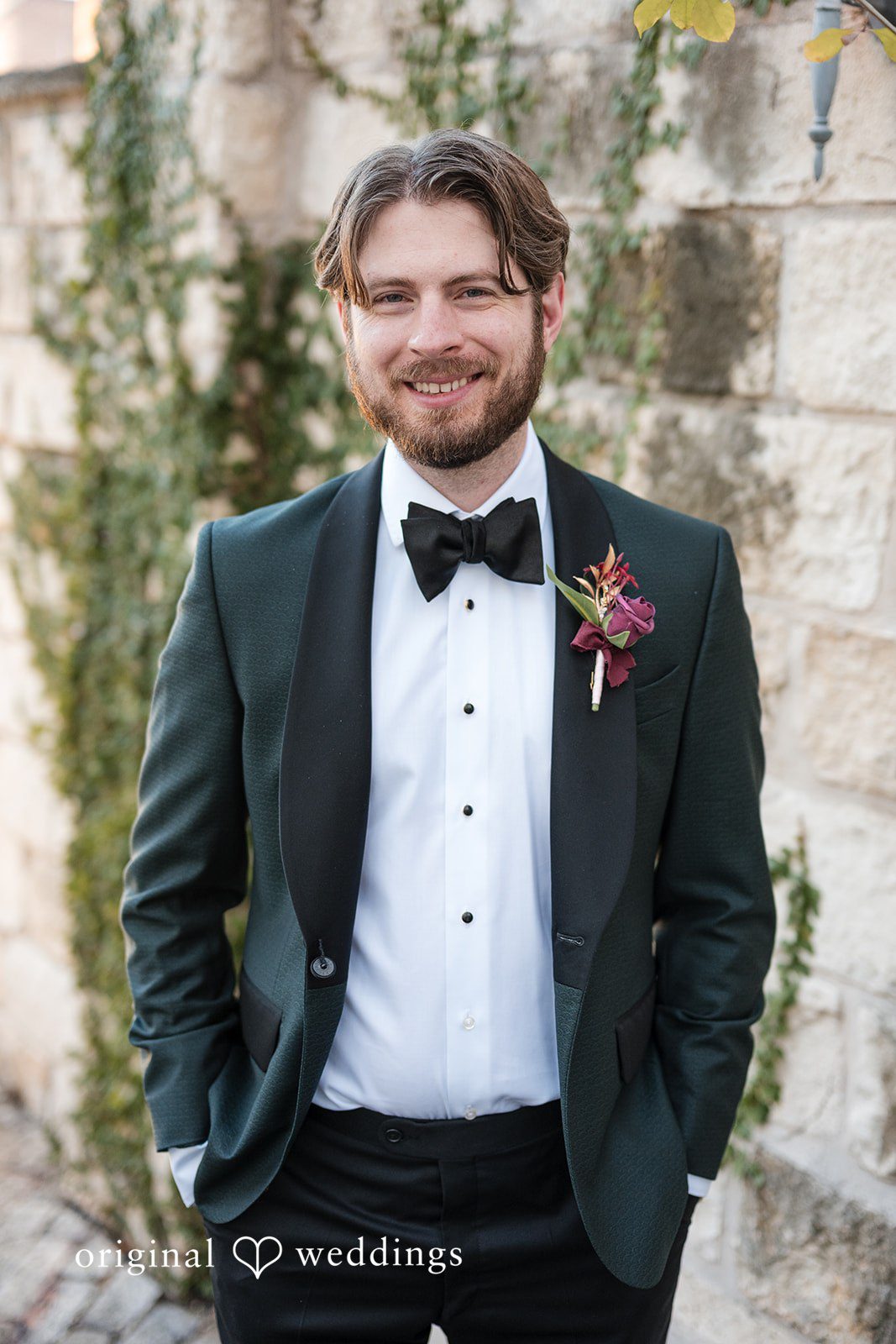 A cute portrait of the groom