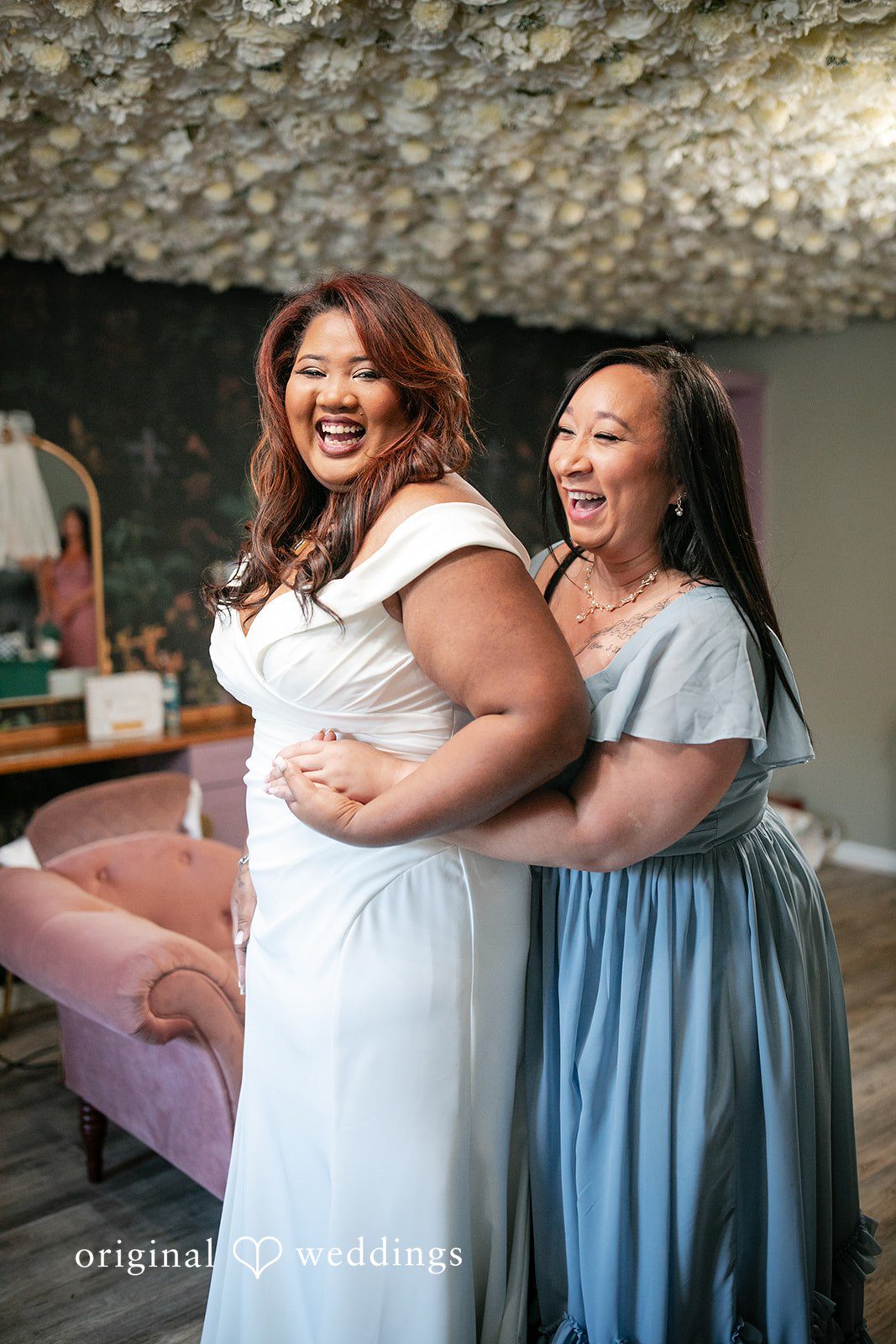 A joyful getting-ready time of the bride