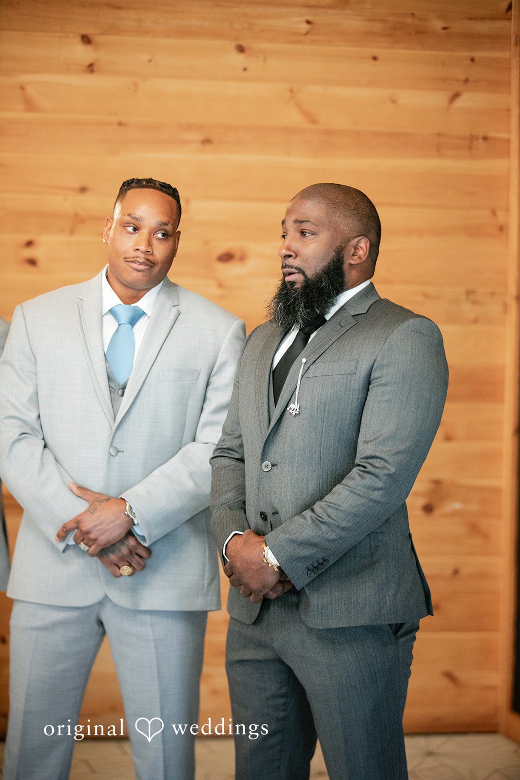 A portrait of the groom in anticipation of the bride