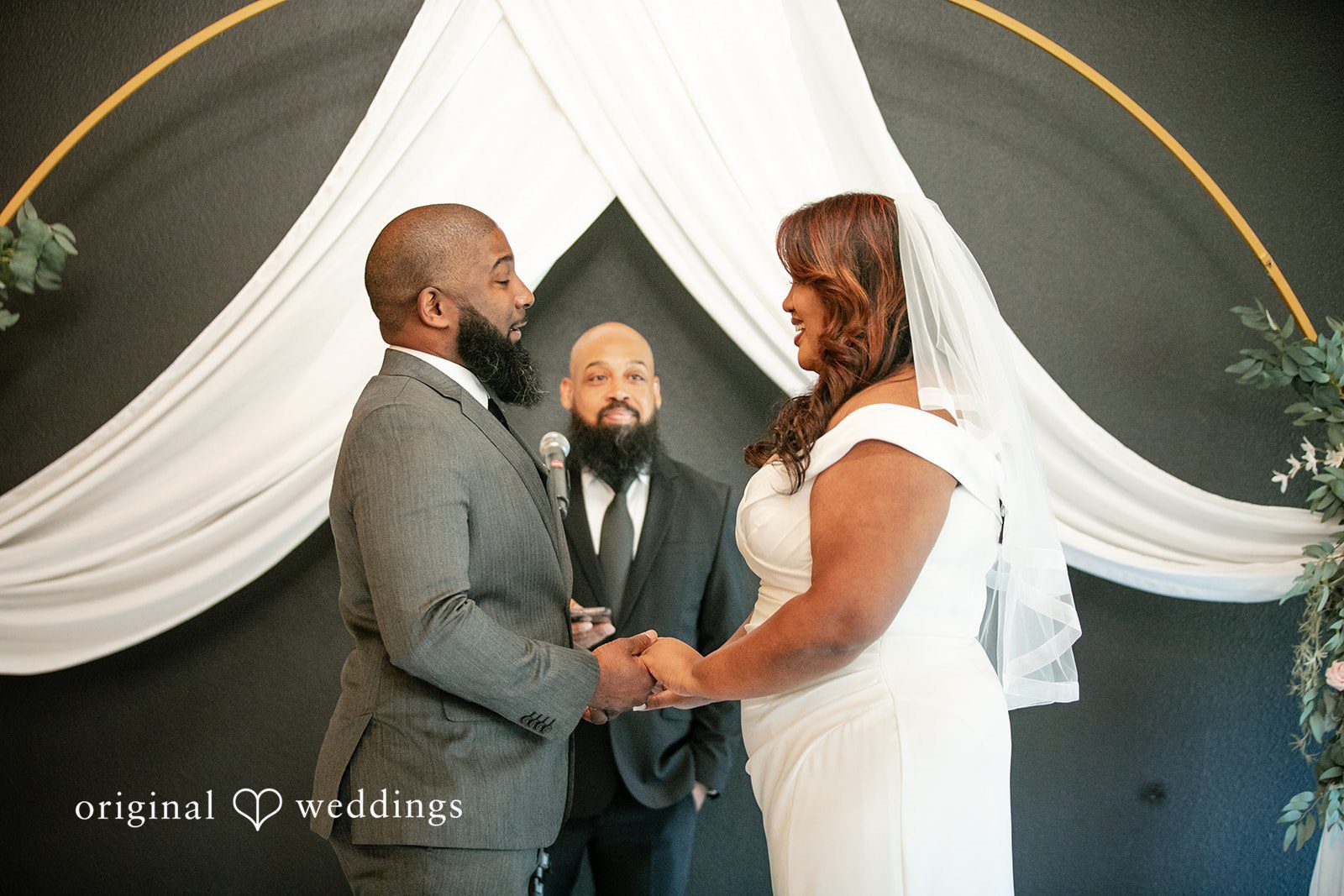 The couple exchanges marital vows