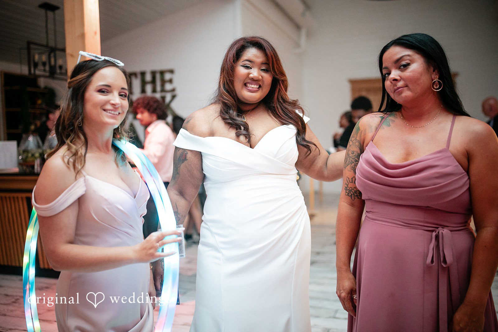 The bride with her bridesmaids