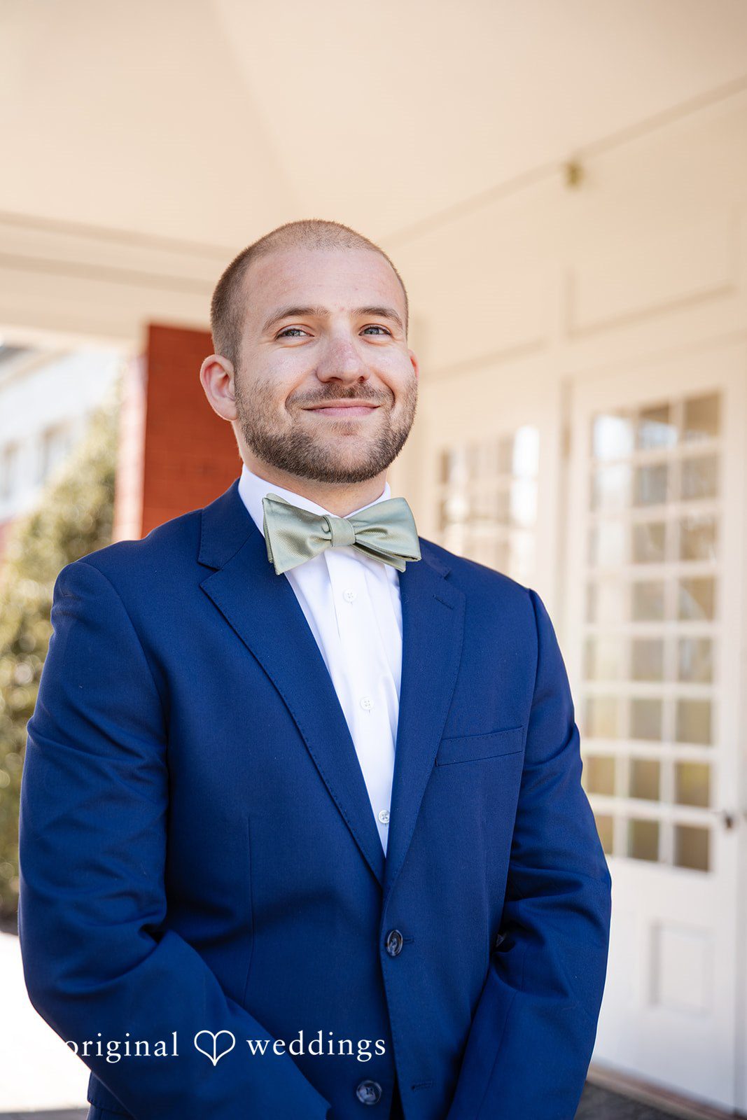 Lovely picture of groom after getting ready