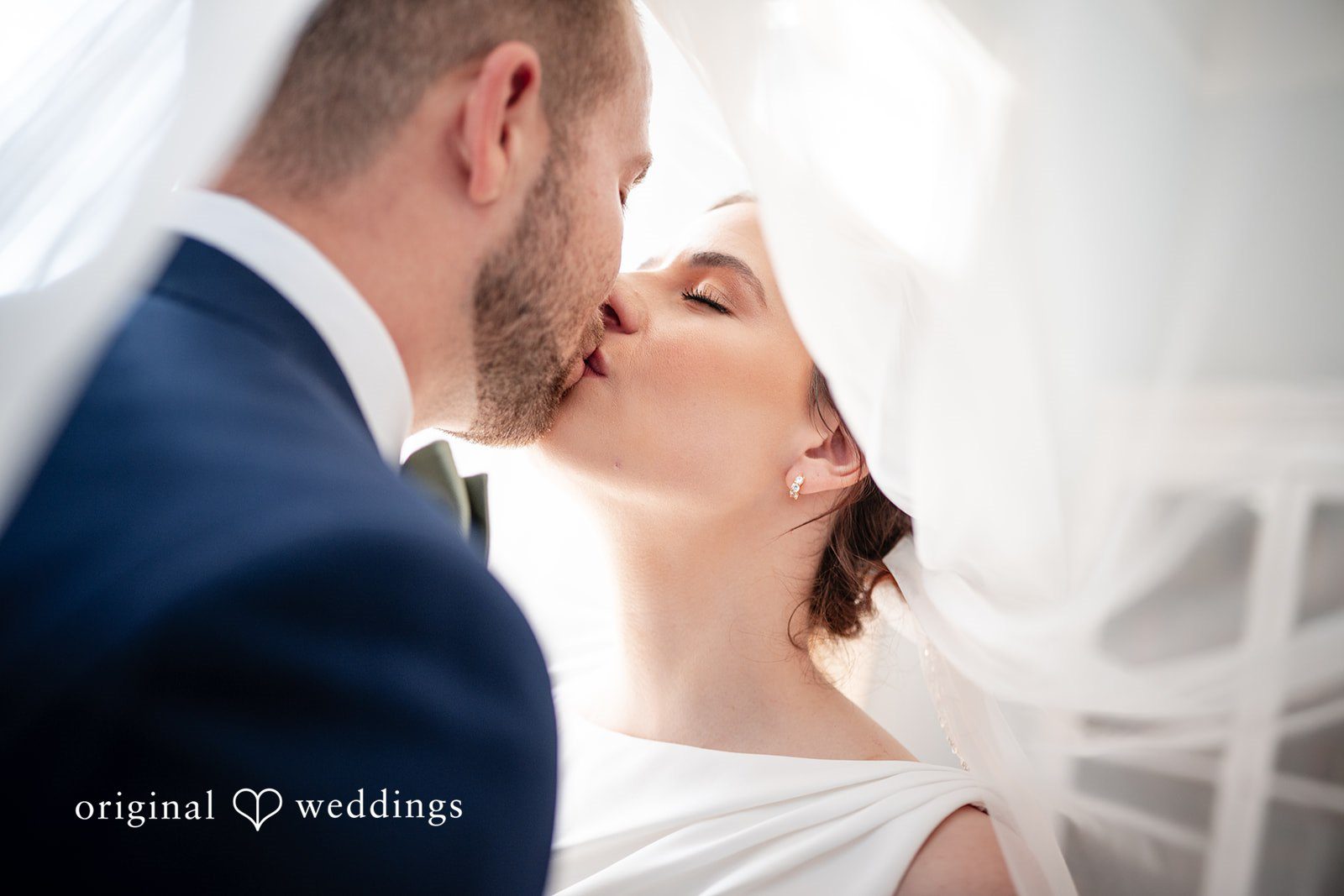 Romantic kiss moment of the couple