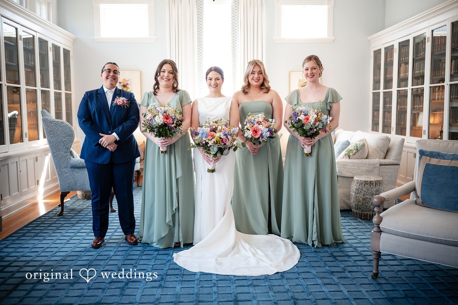 Beautiful picture of bride with bridesmaids