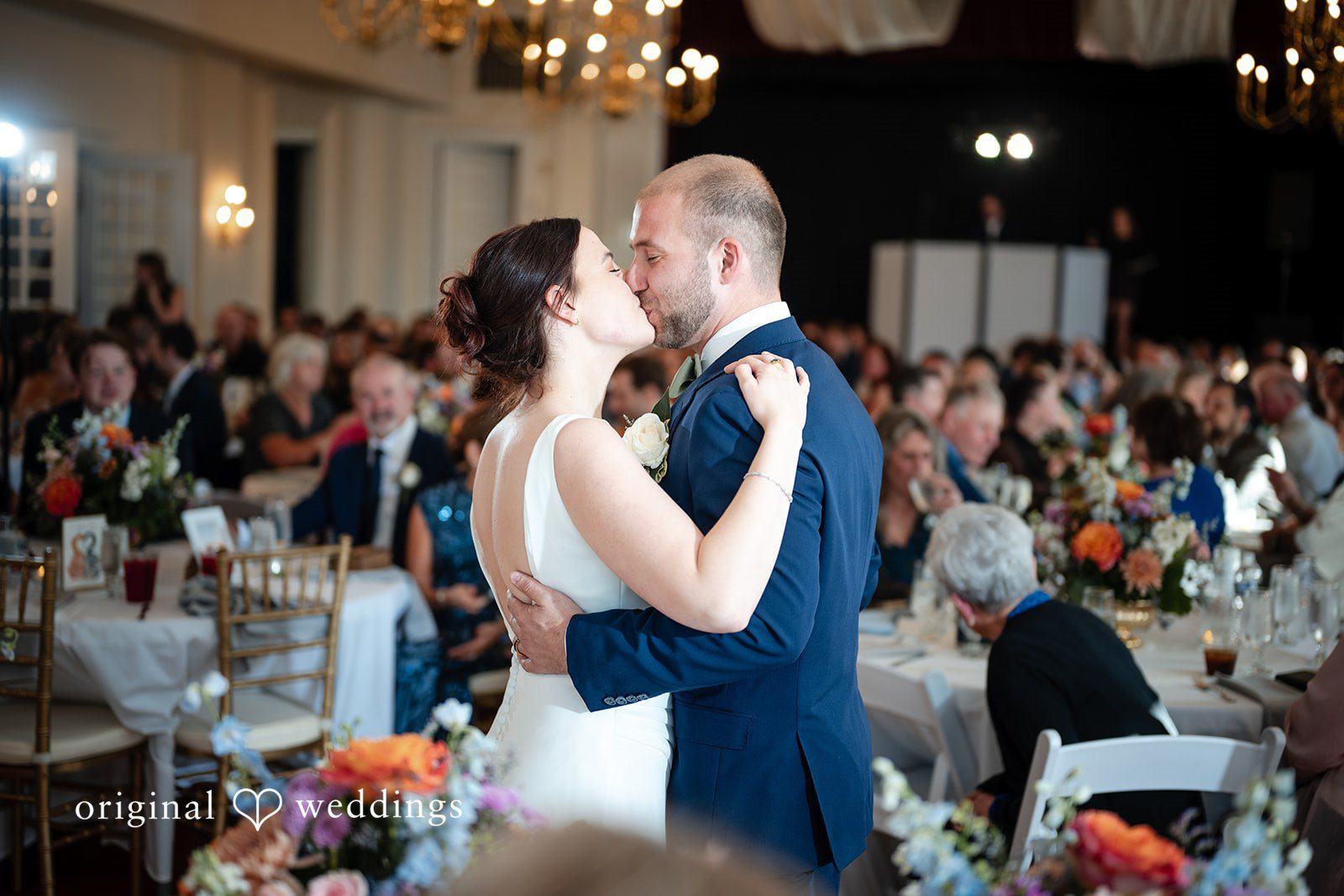 Romantic kiss moment of the couple