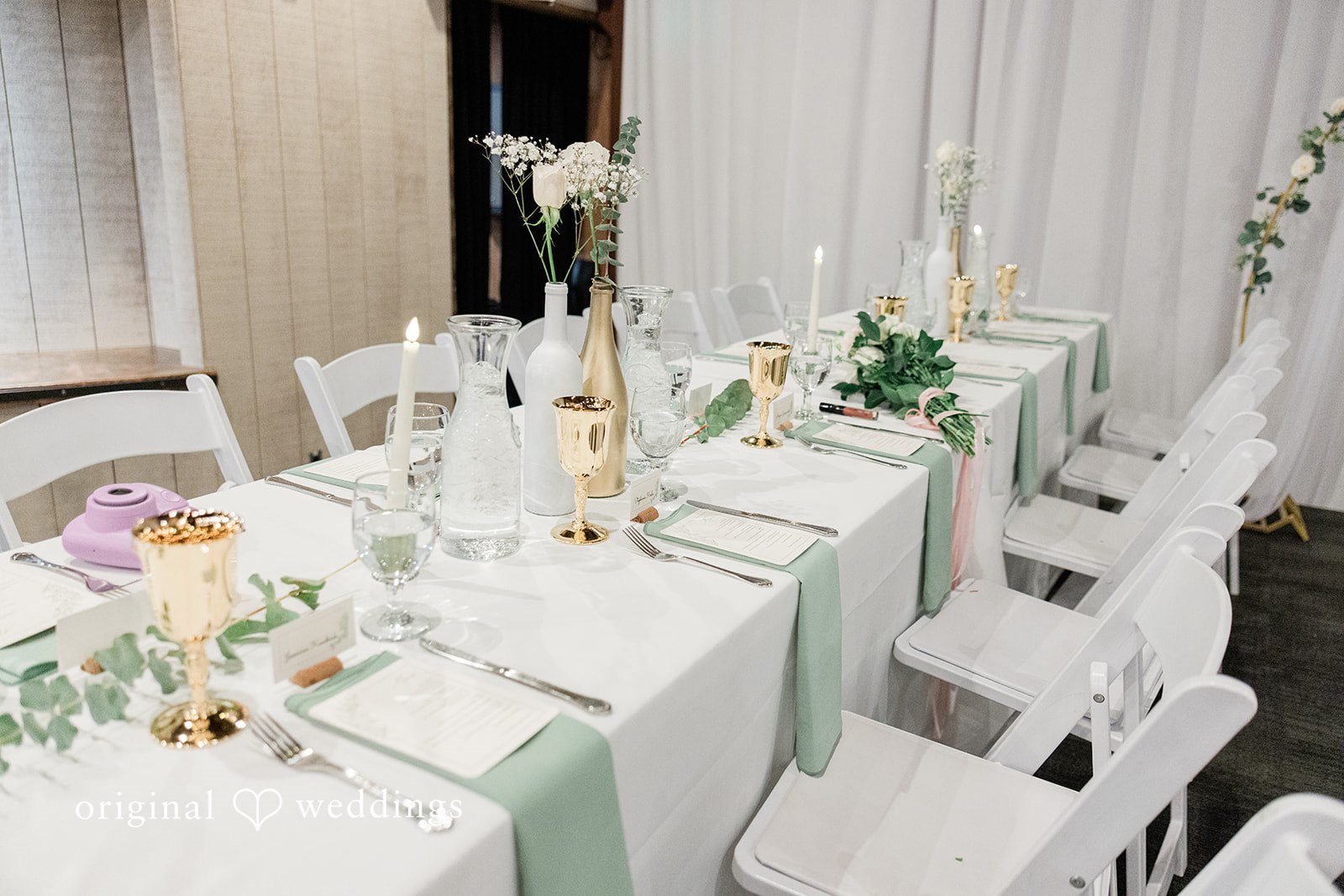 Beautiful shot of wedding table at The Olson Mansion