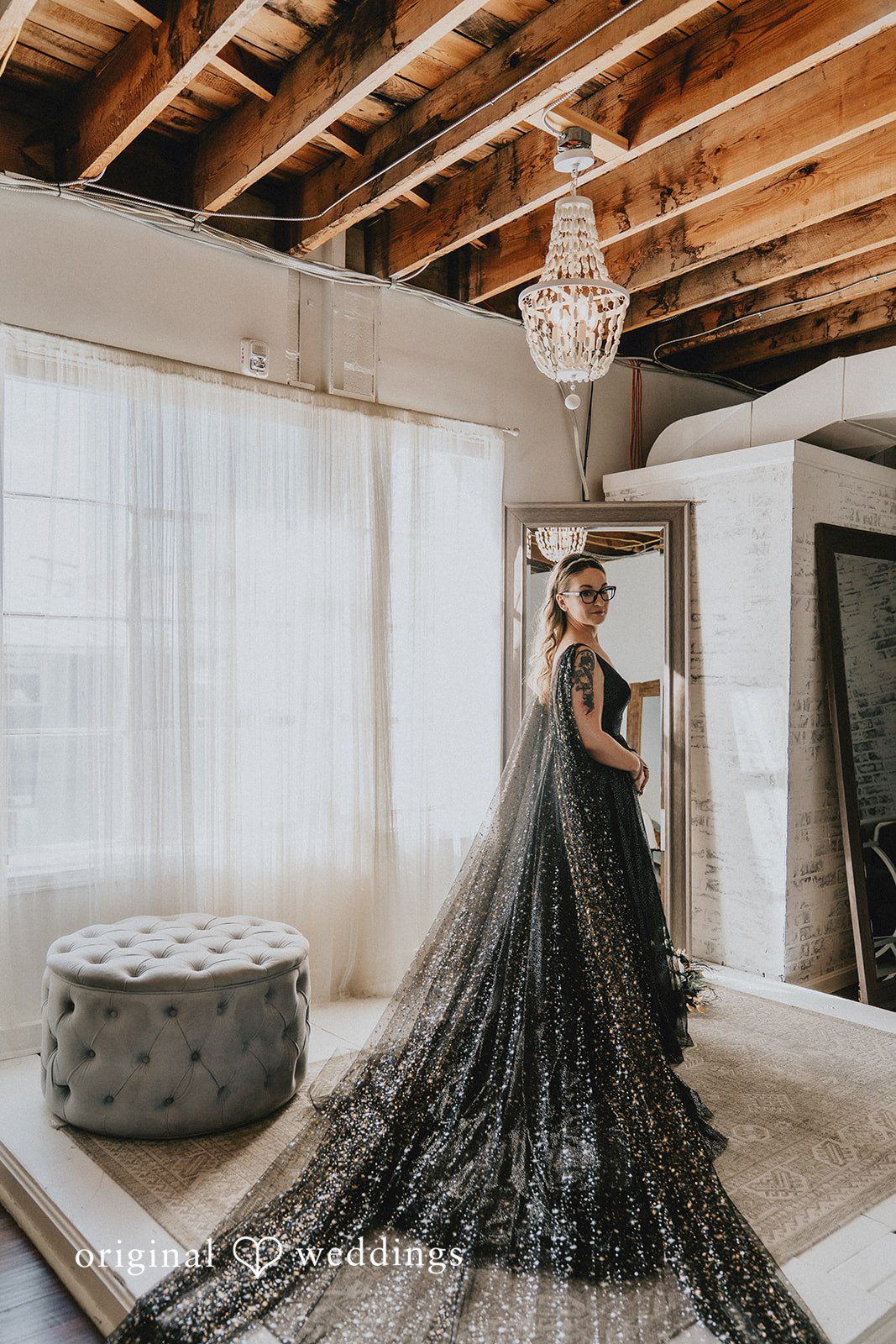 Dianna + Devin A stunning portrait of the bride at the lodge