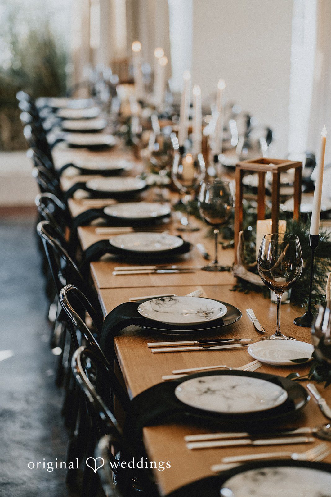 Dianna + Devin A detail shot of the decorated tables