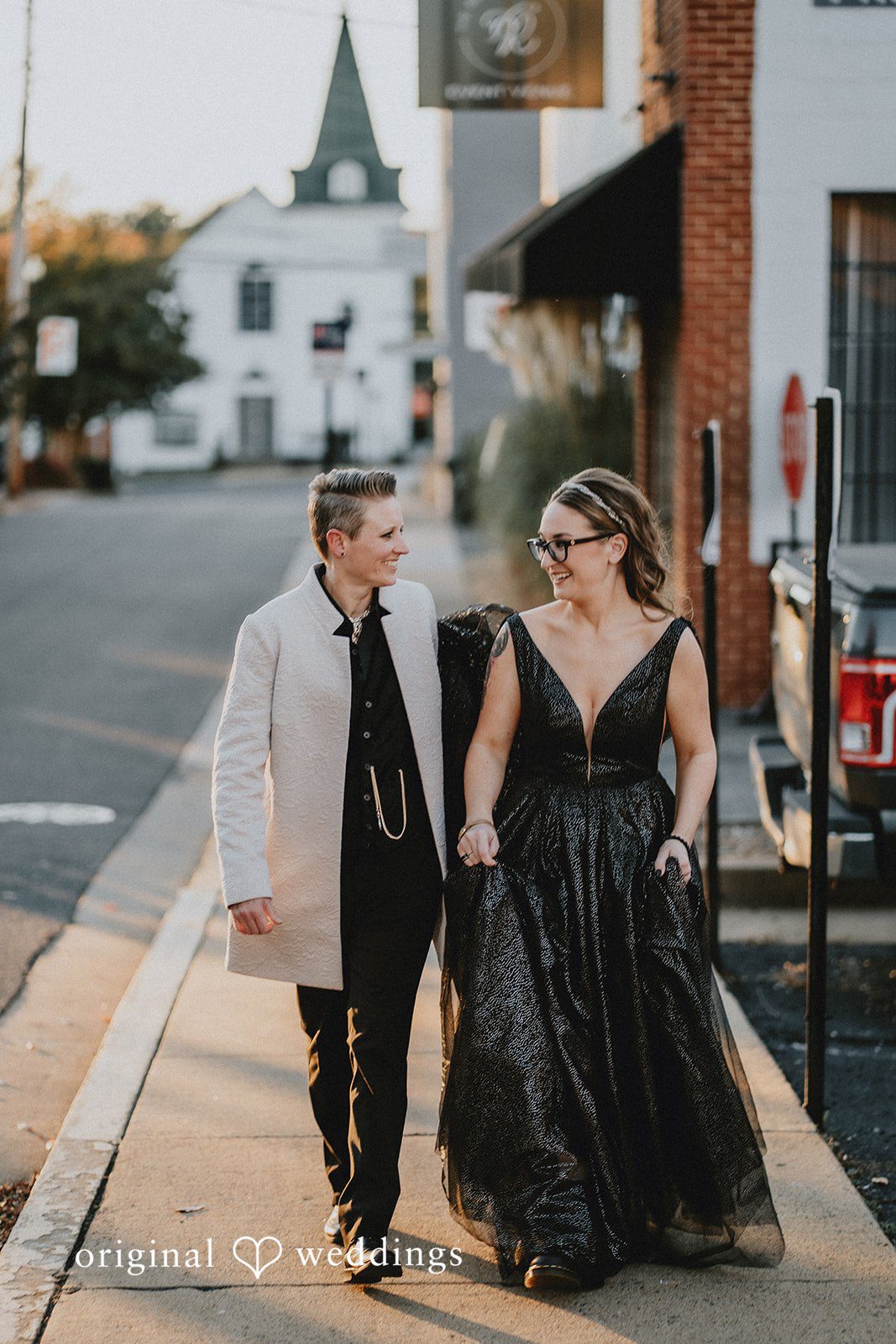 Dianna + Devin A stunning portrait of the couple at The Refinery outdoor area